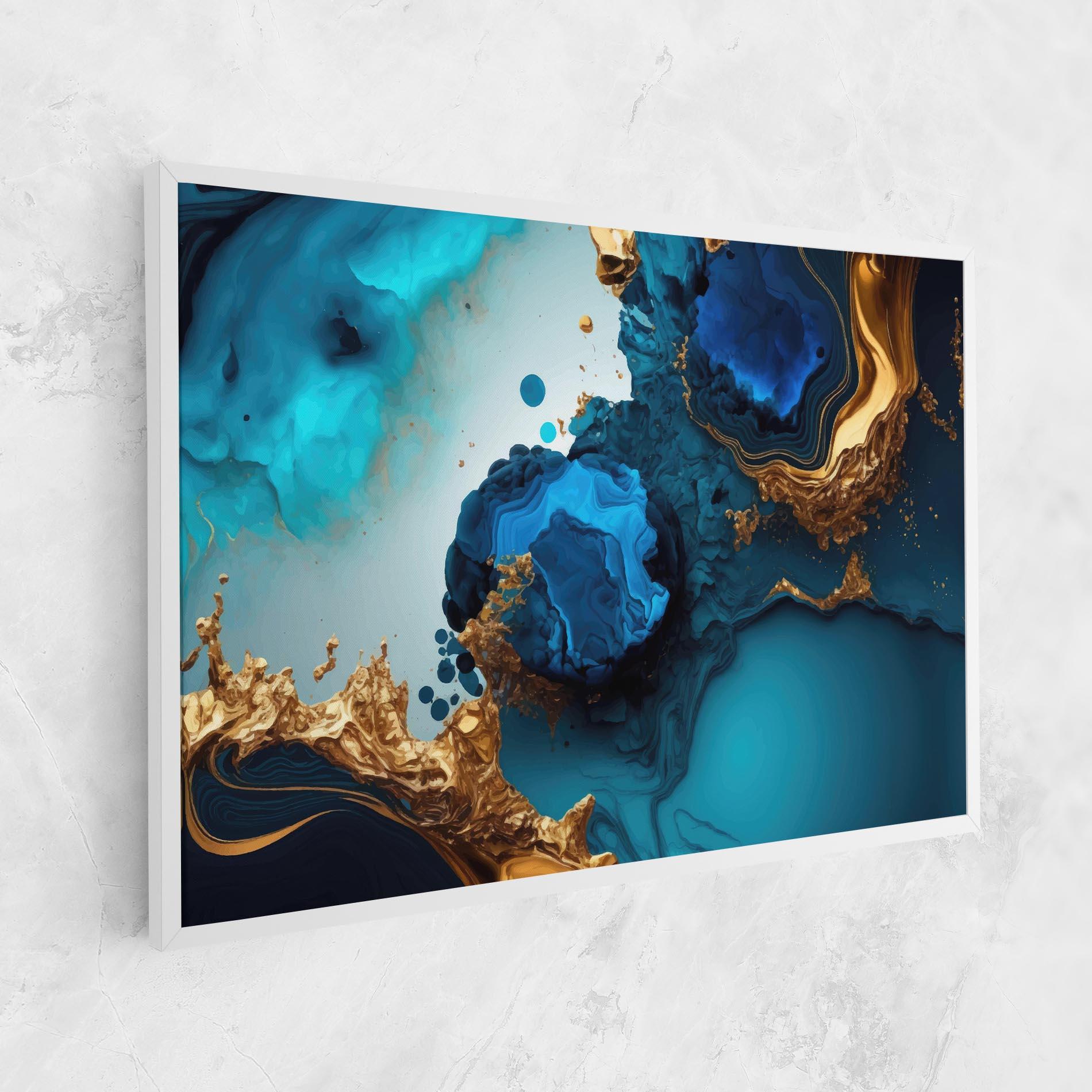 Leinwandbild Blue Gold Wave mockup 1
