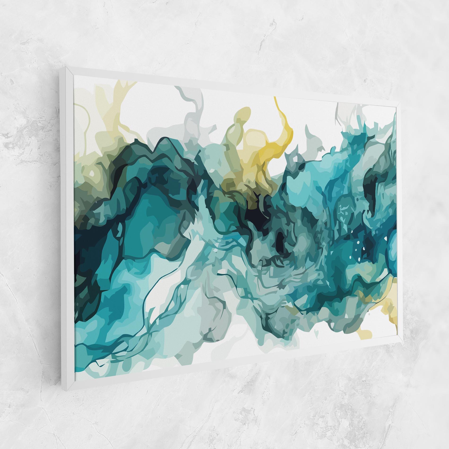 Leinwandbild Blue Yellow Art mockup 1