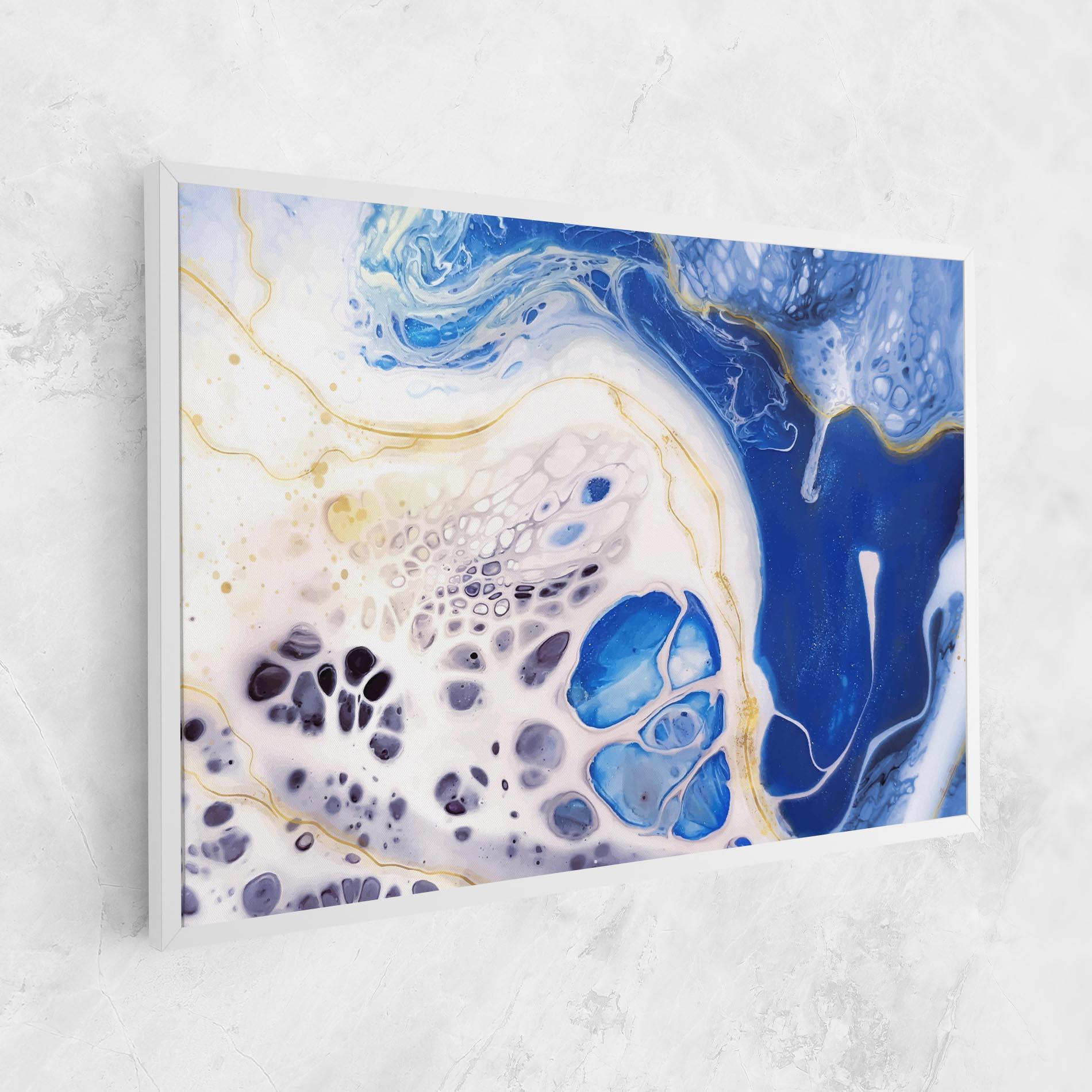 Leinwandbild Water Gold Blue Marble mockup 1