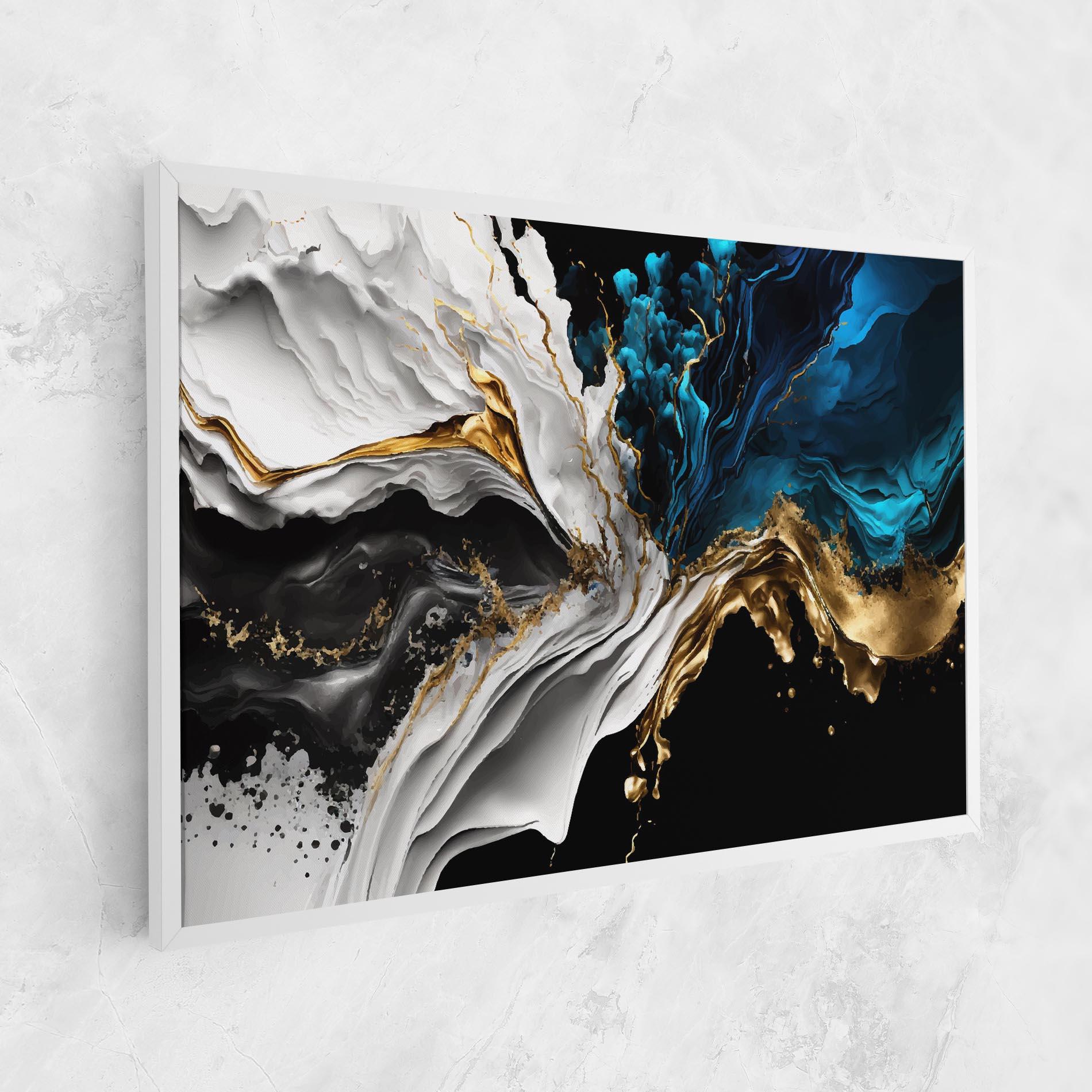 Leinwandbild White Black Wave mockup 1