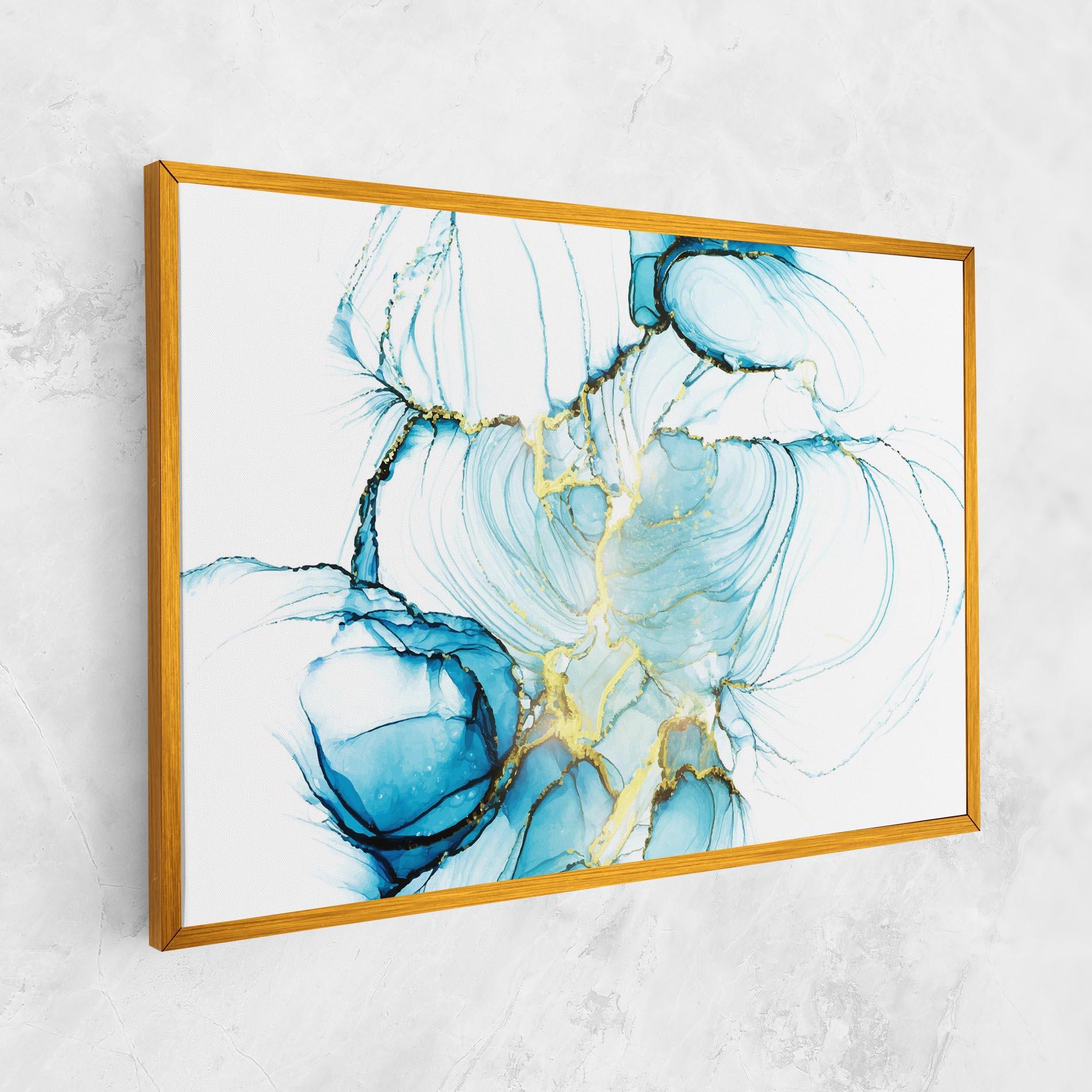 Leinwandbild Artistic Gold Blue mockup 1
