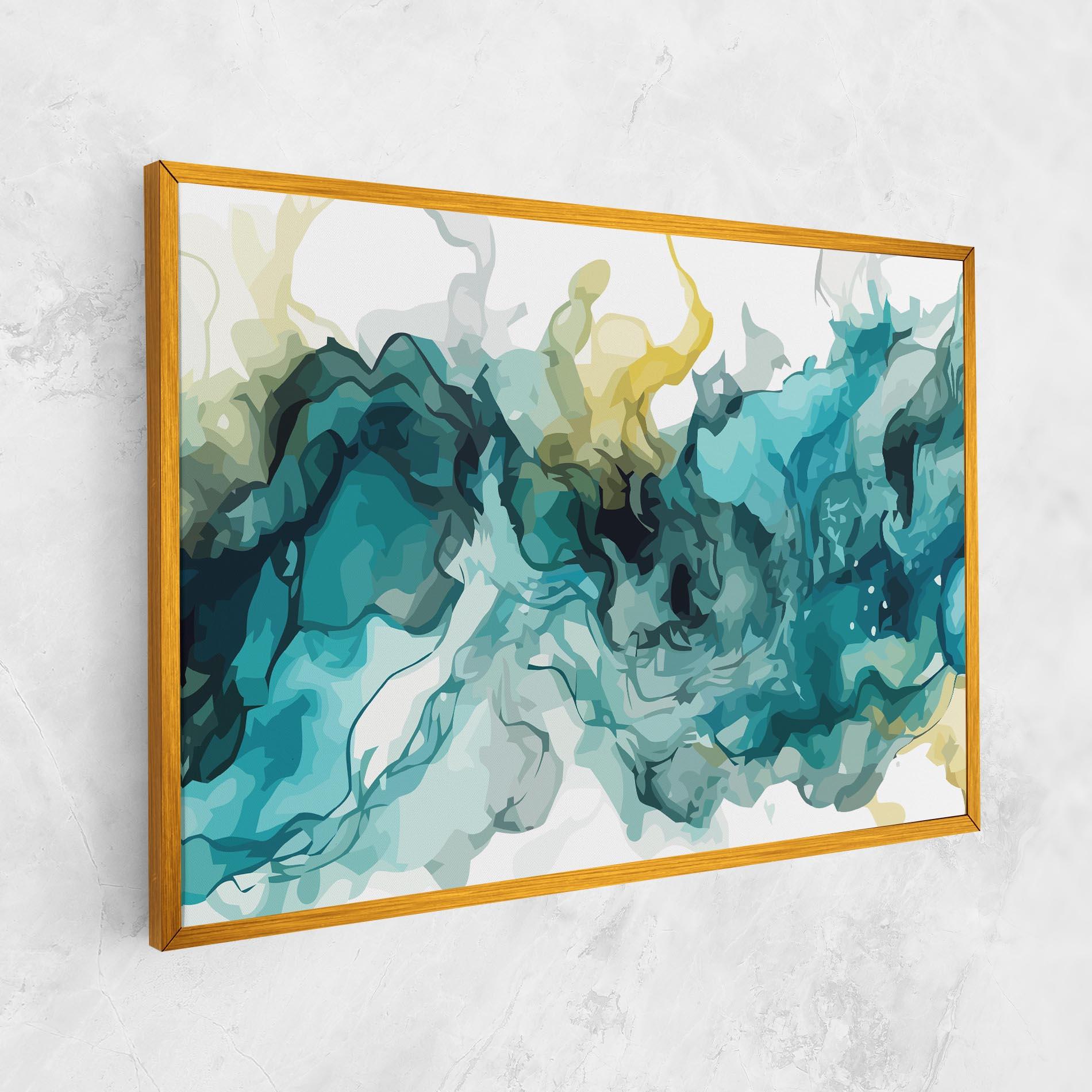 Leinwandbild Blue Yellow Art mockup 1