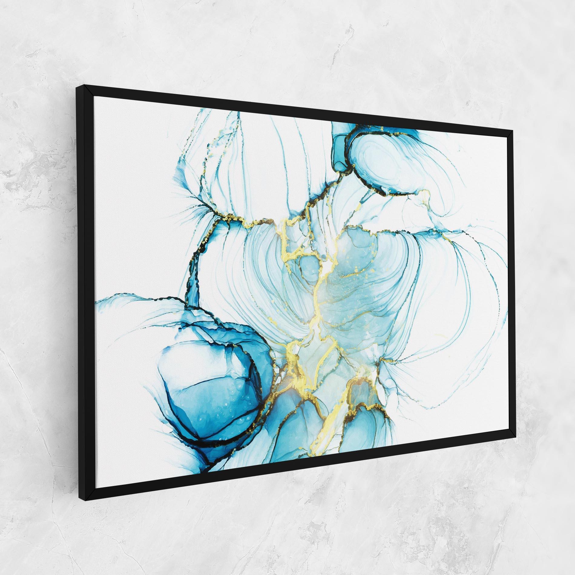 Leinwandbild Artistic Gold Blue mockup 1