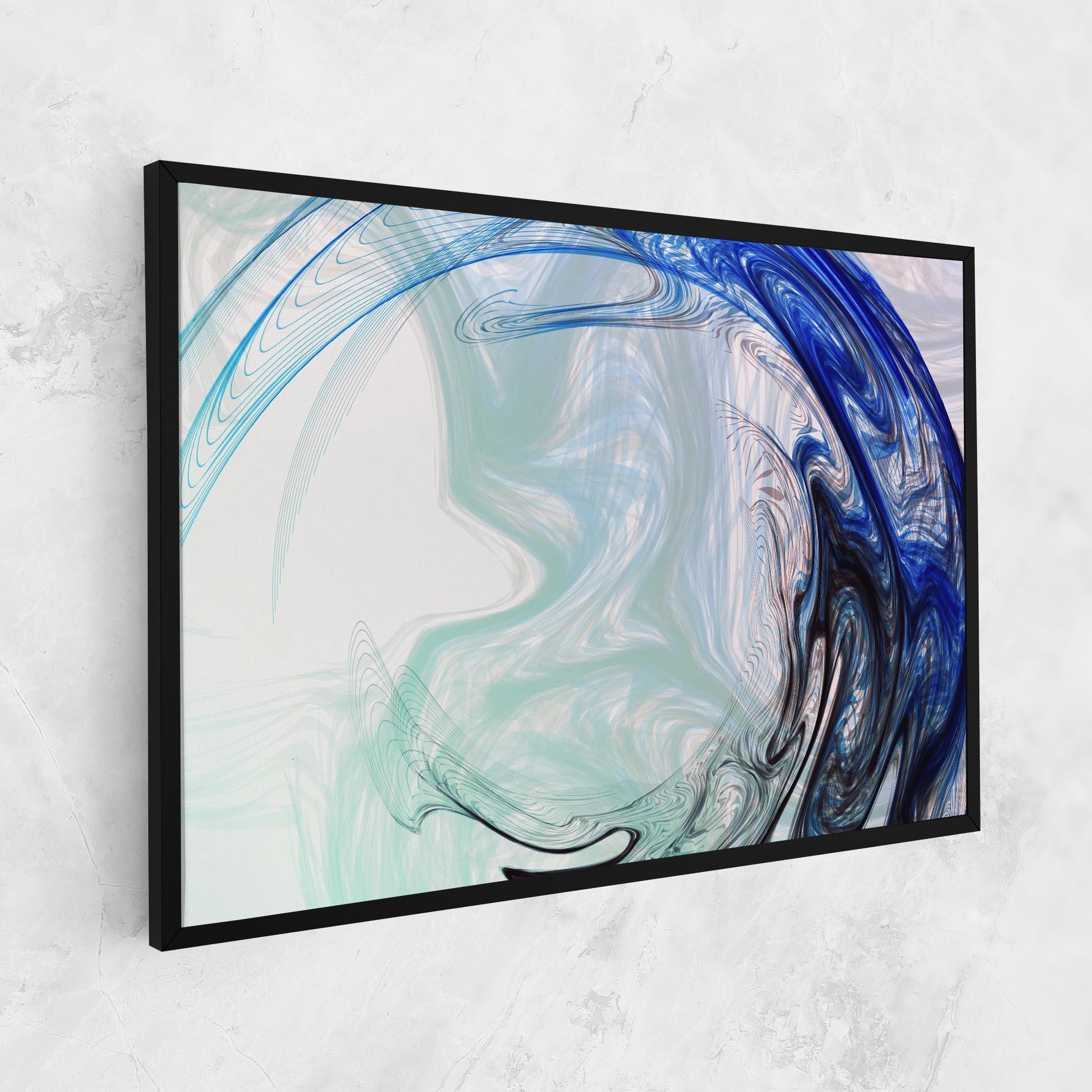 Leinwandbild Blue Black Art mockup 1