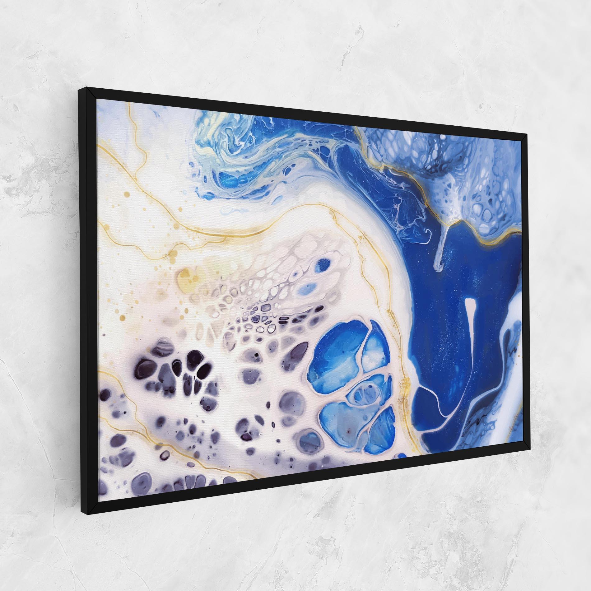 Leinwandbild Water Gold Blue Marble mockup 1