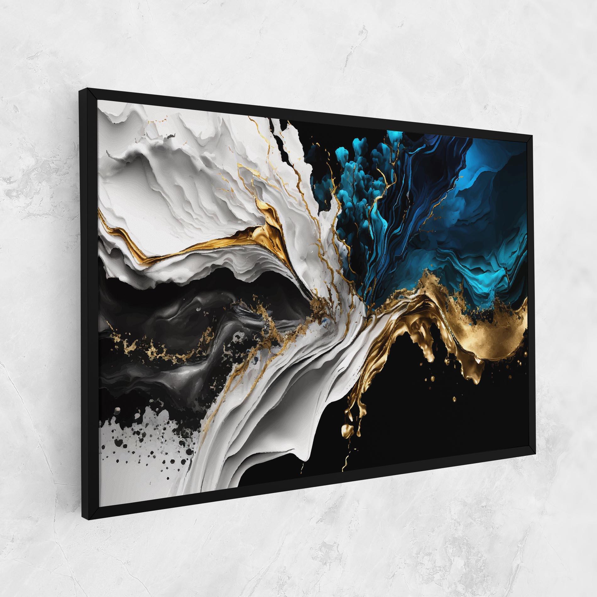 Leinwandbild White Black Wave mockup 1