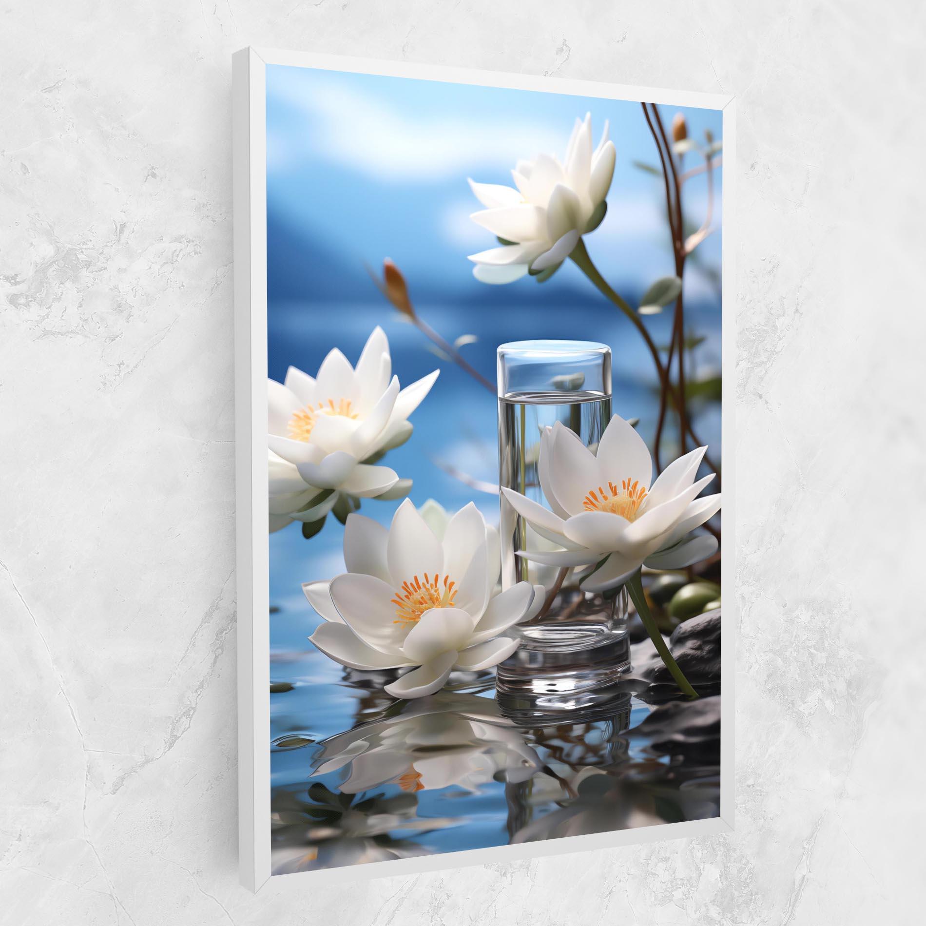 Leinwandbild Flower Water Glass mockup 1