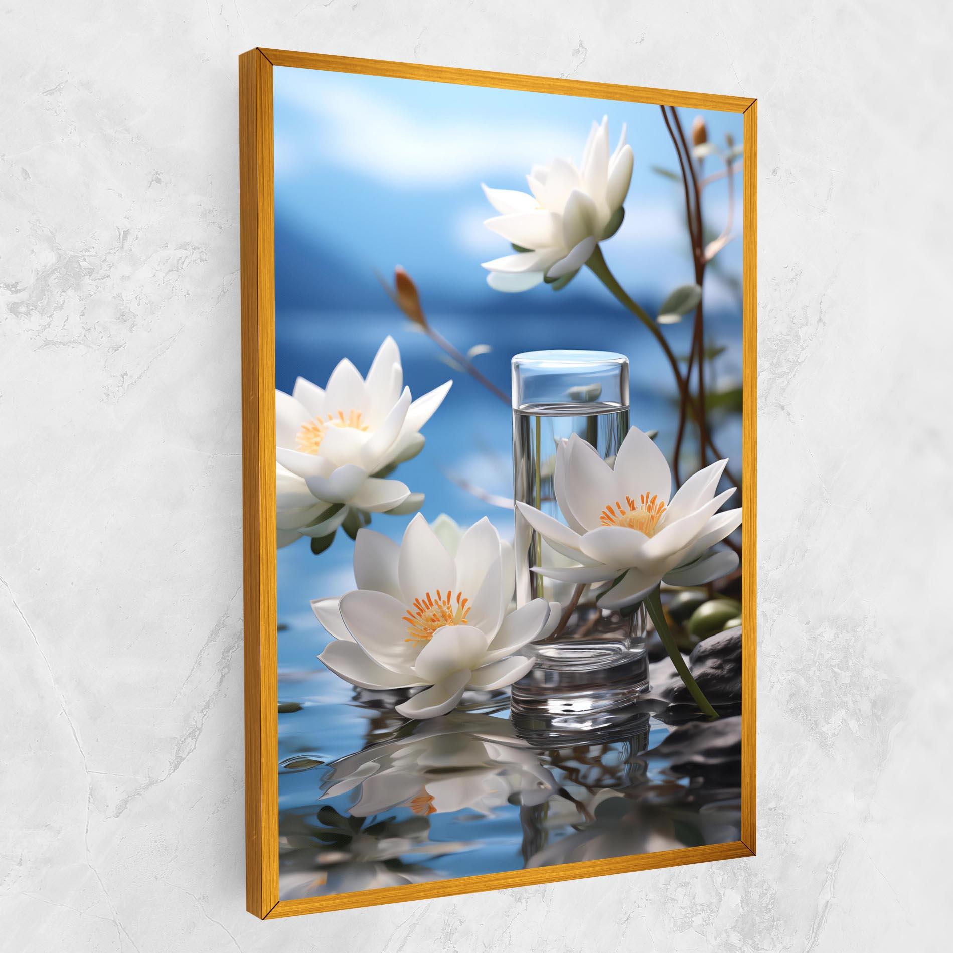 Leinwandbild Flower Water Glass mockup 1