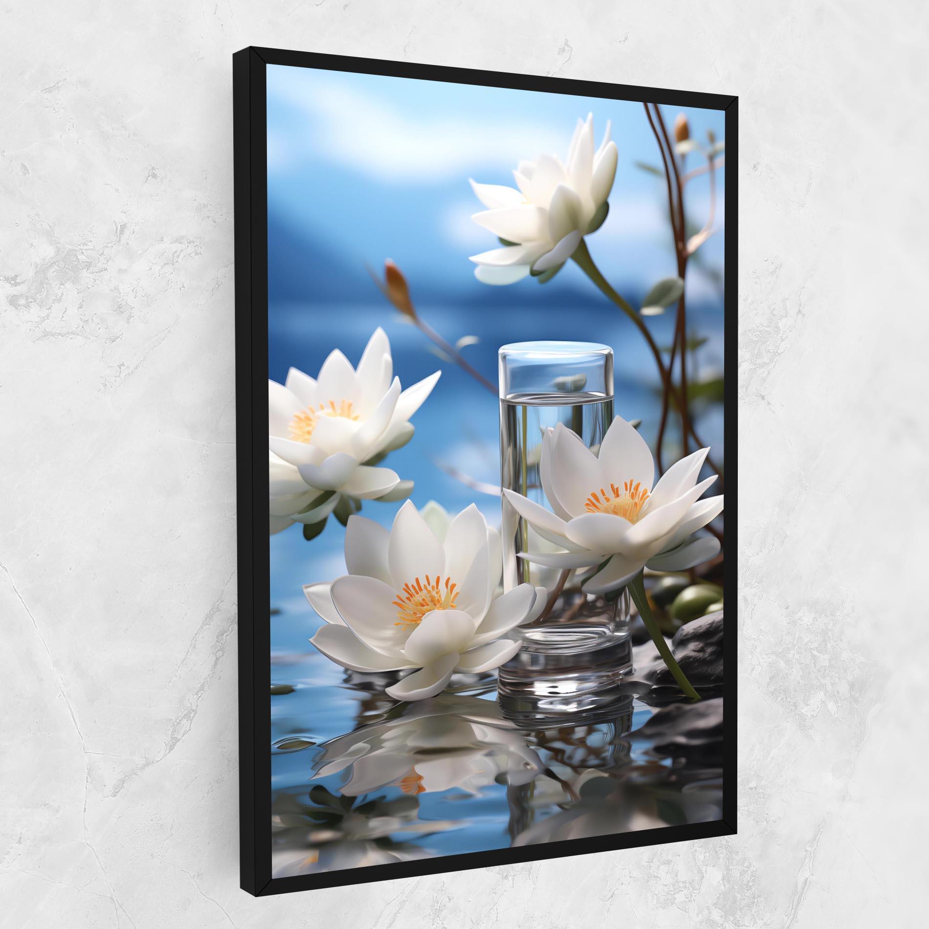 Leinwandbild Flower Water Glass mockup 1