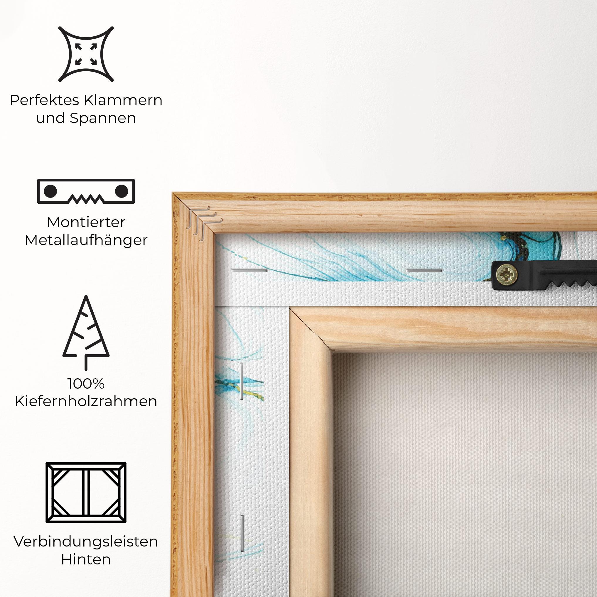 Leinwandbild Artistic Gold Blue mockup 5