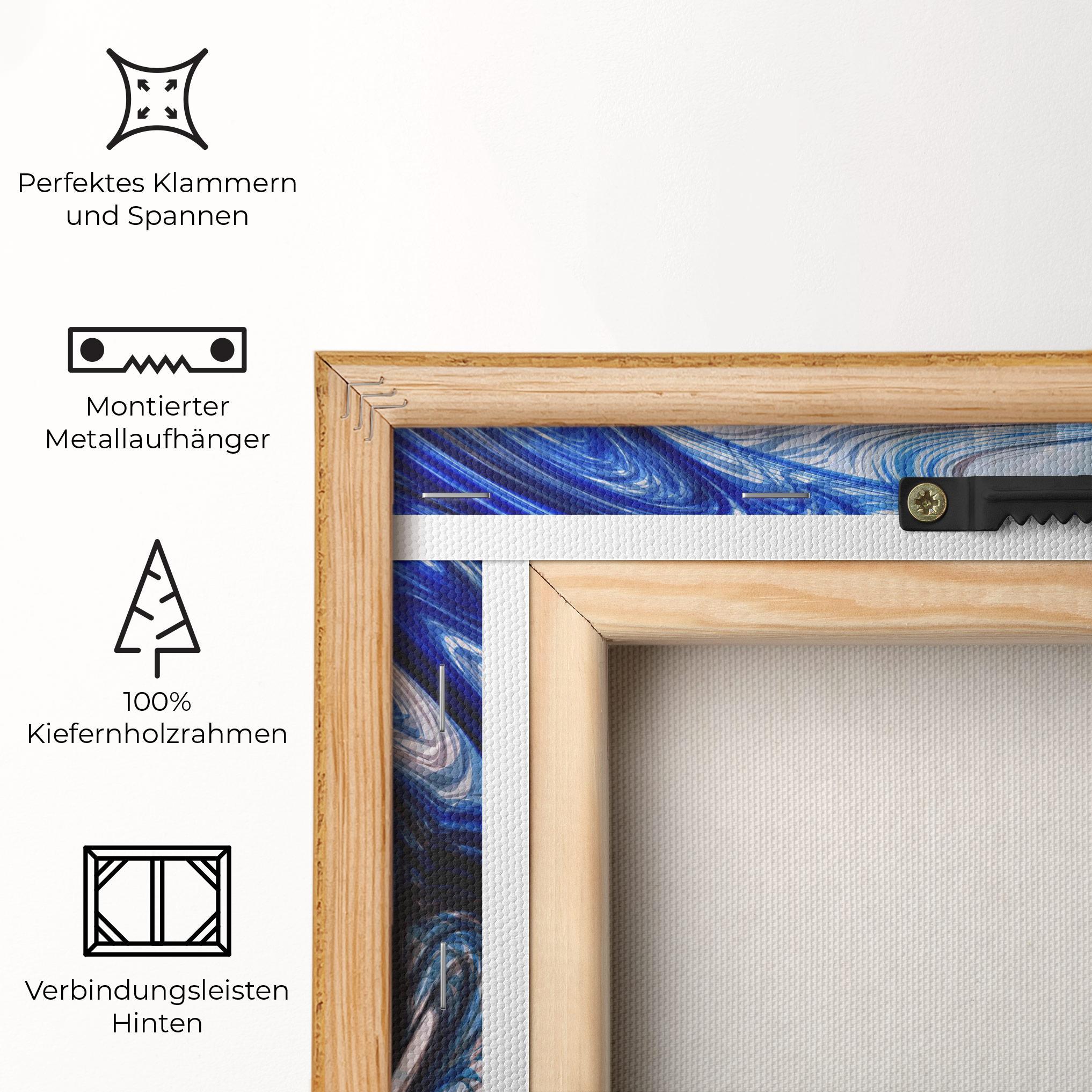 Leinwandbild Blue Black Art mockup 5