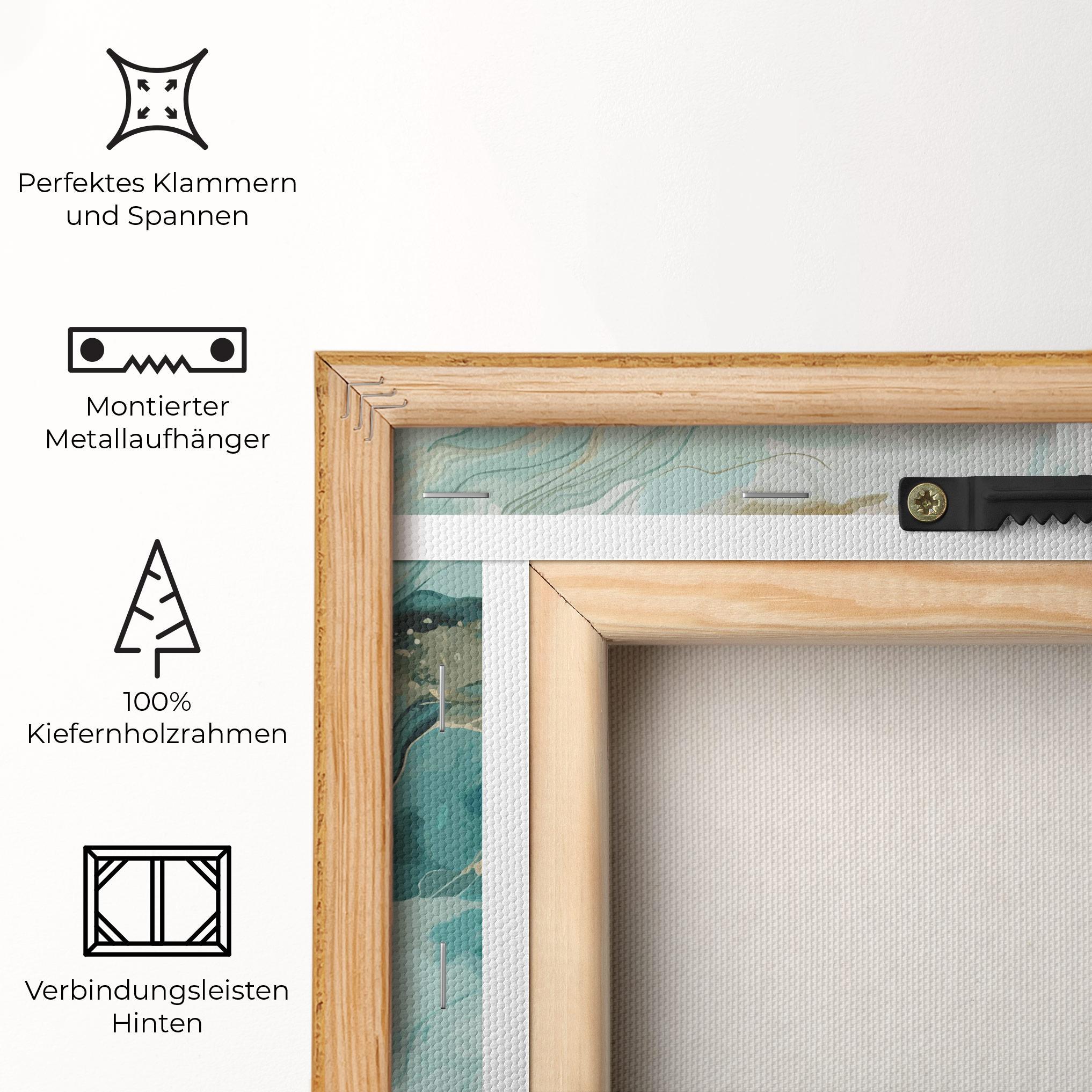 Leinwandbild Green Gold Water mockup 5