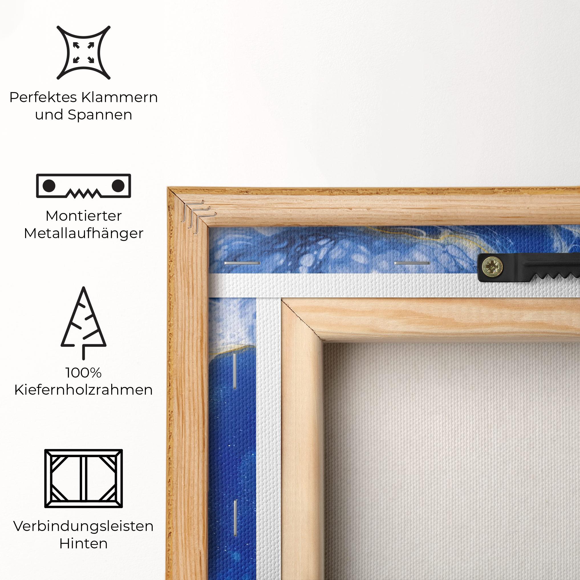 Leinwandbild Water Gold Blue Marble mockup 5