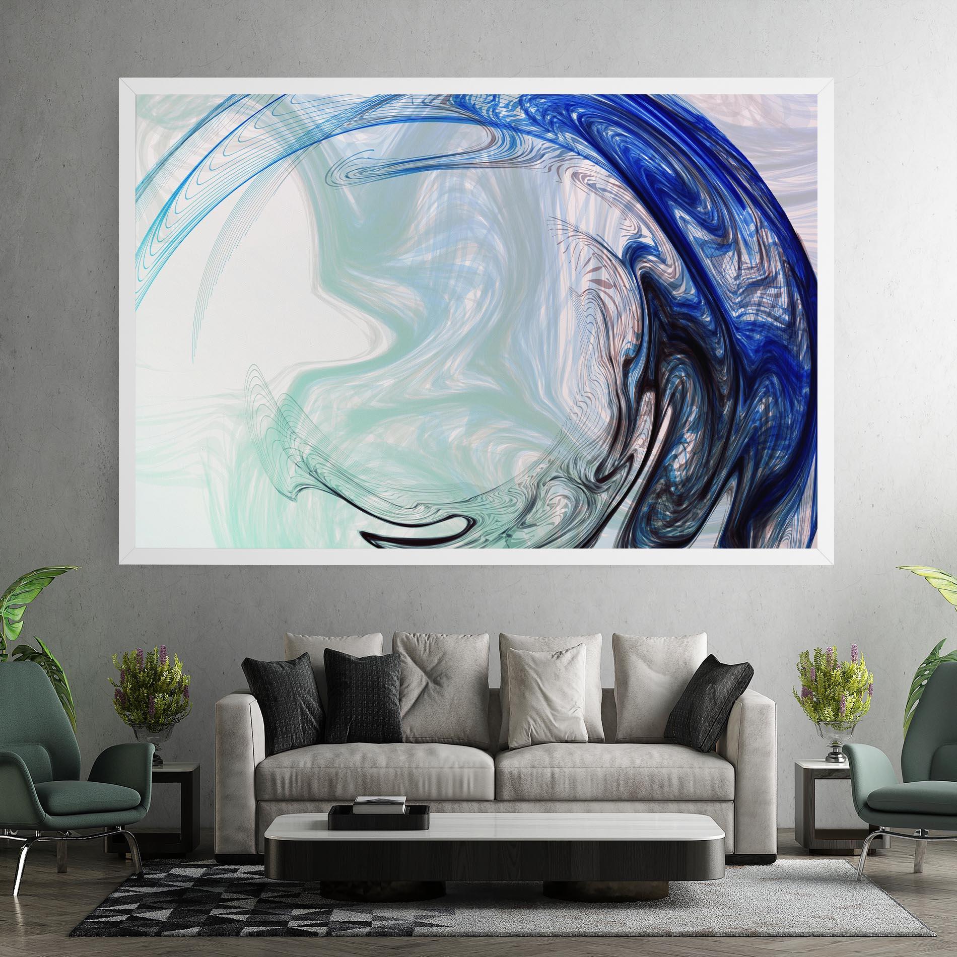 Leinwandbild Blue Black Art mockup 7