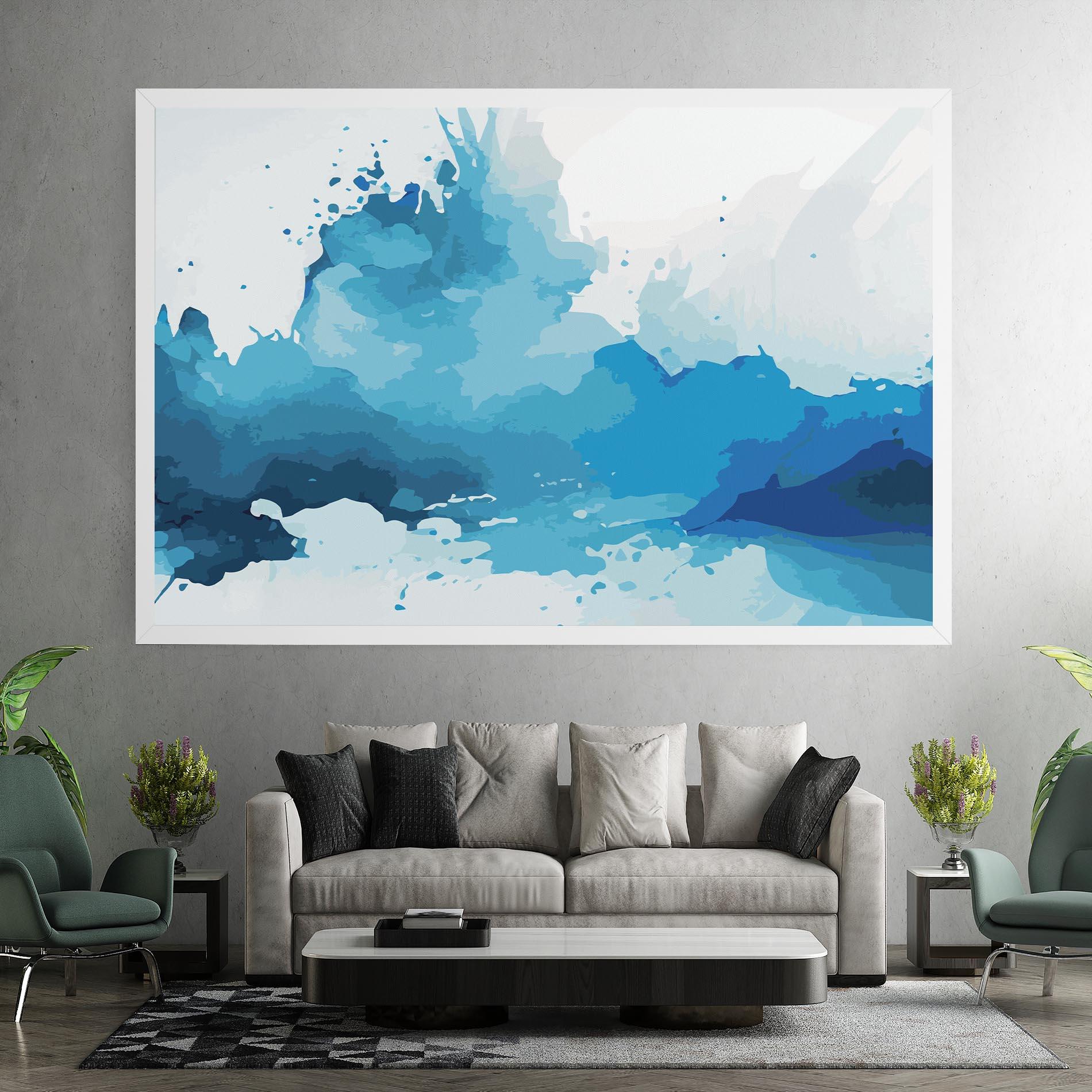 Leinwandbild Blue Water Art mockup 7