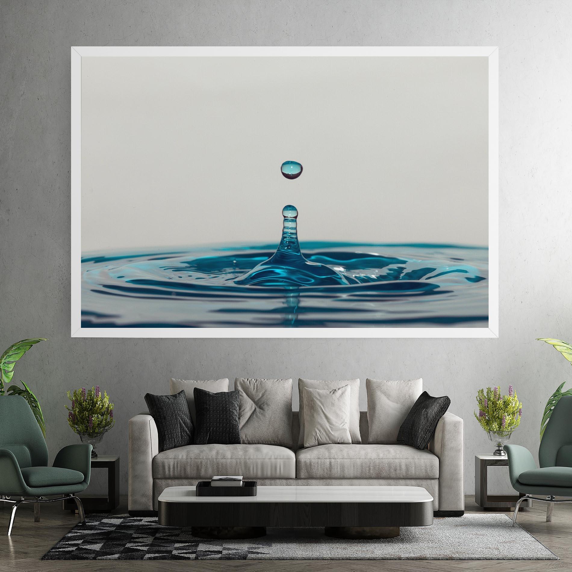 Leinwandbild Blue Water Drop mockup 7