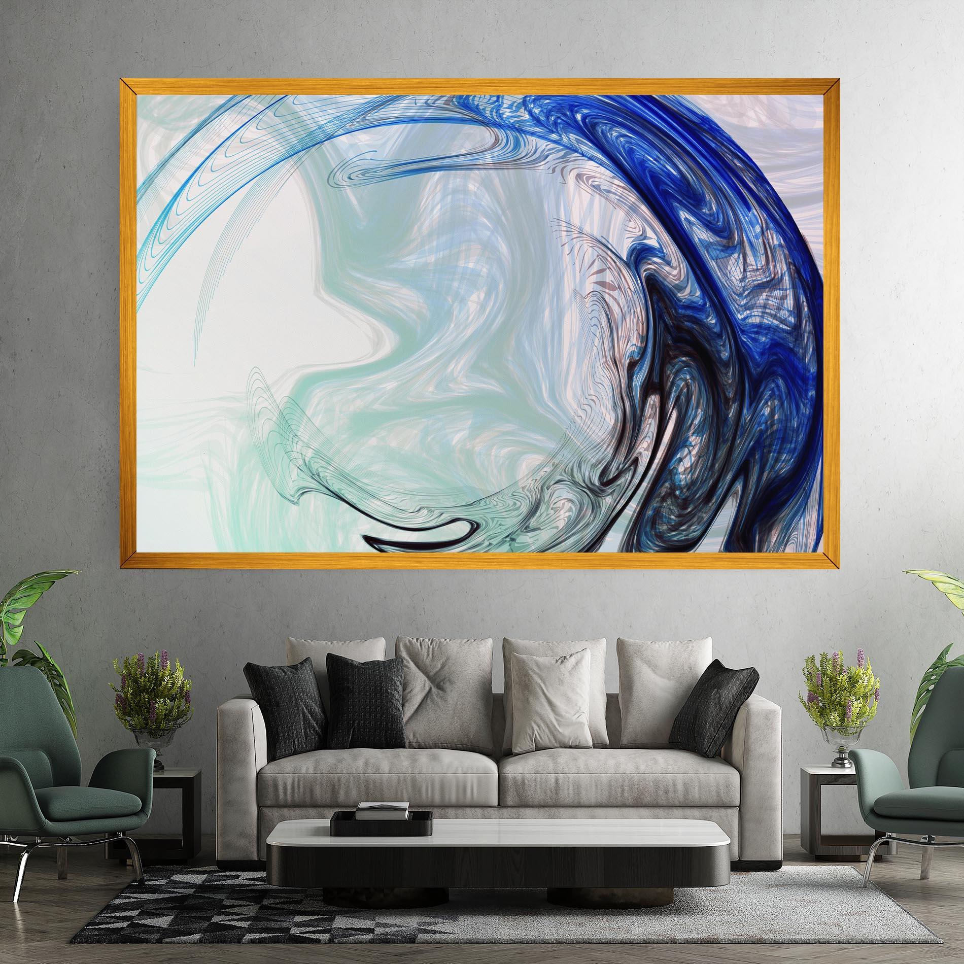 Leinwandbild Blue Black Art mockup 7