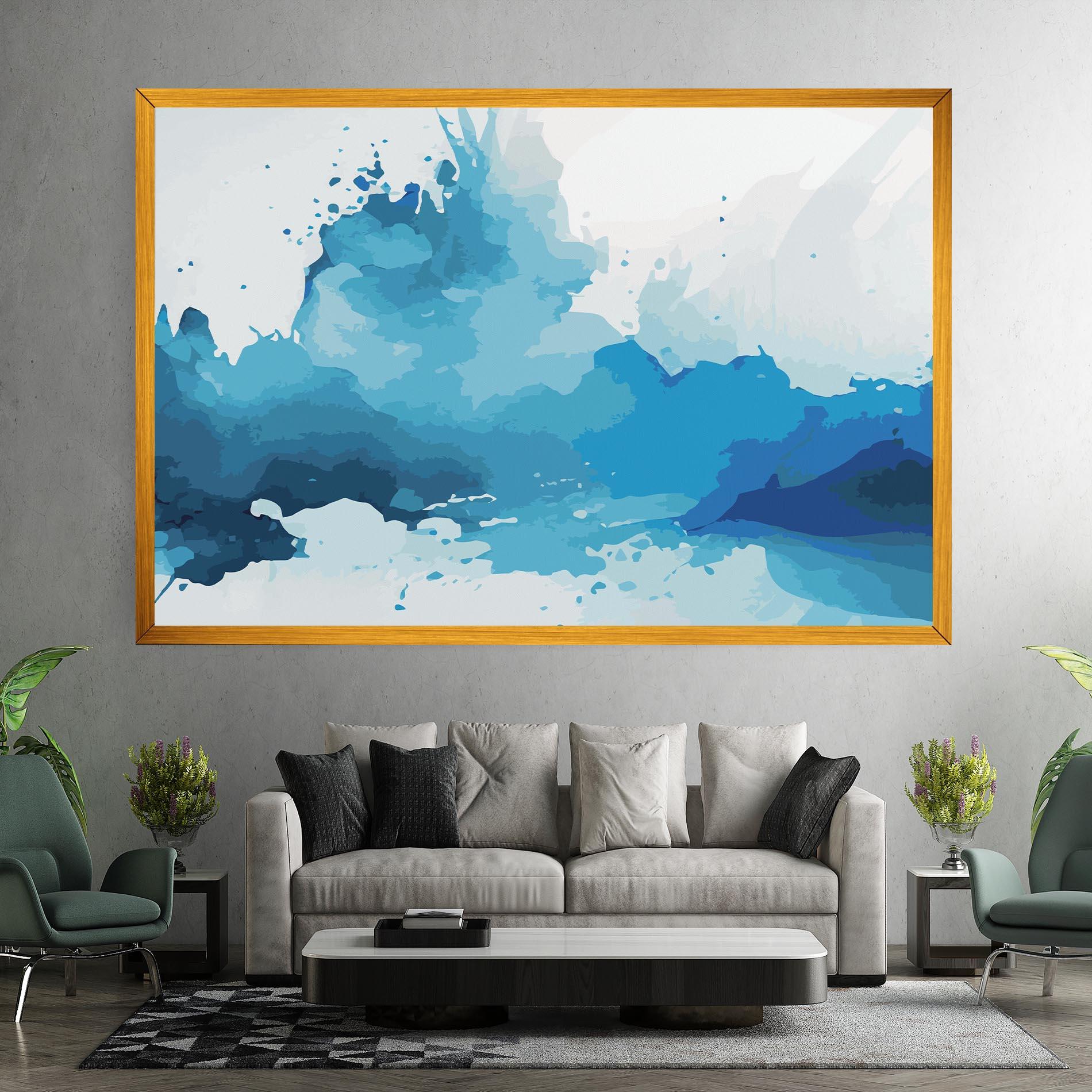 Leinwandbild Blue Water Art mockup 7