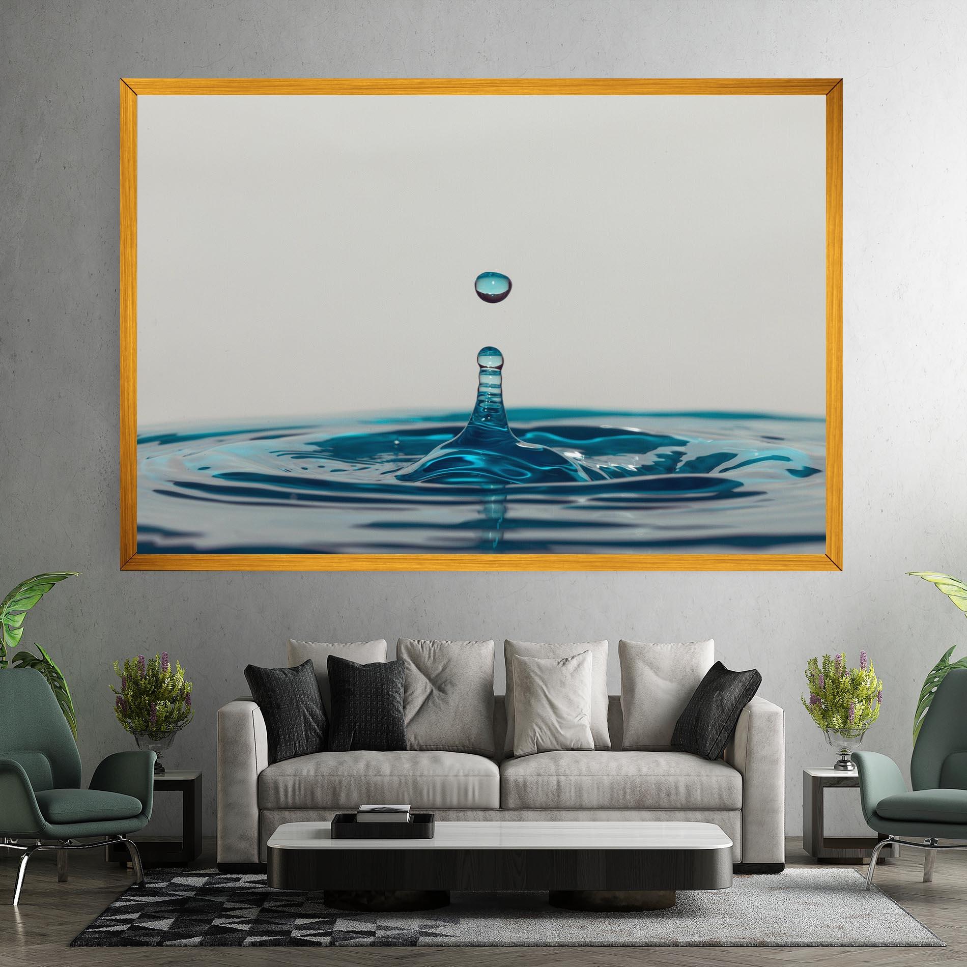 Leinwandbild Blue Water Drop mockup 7