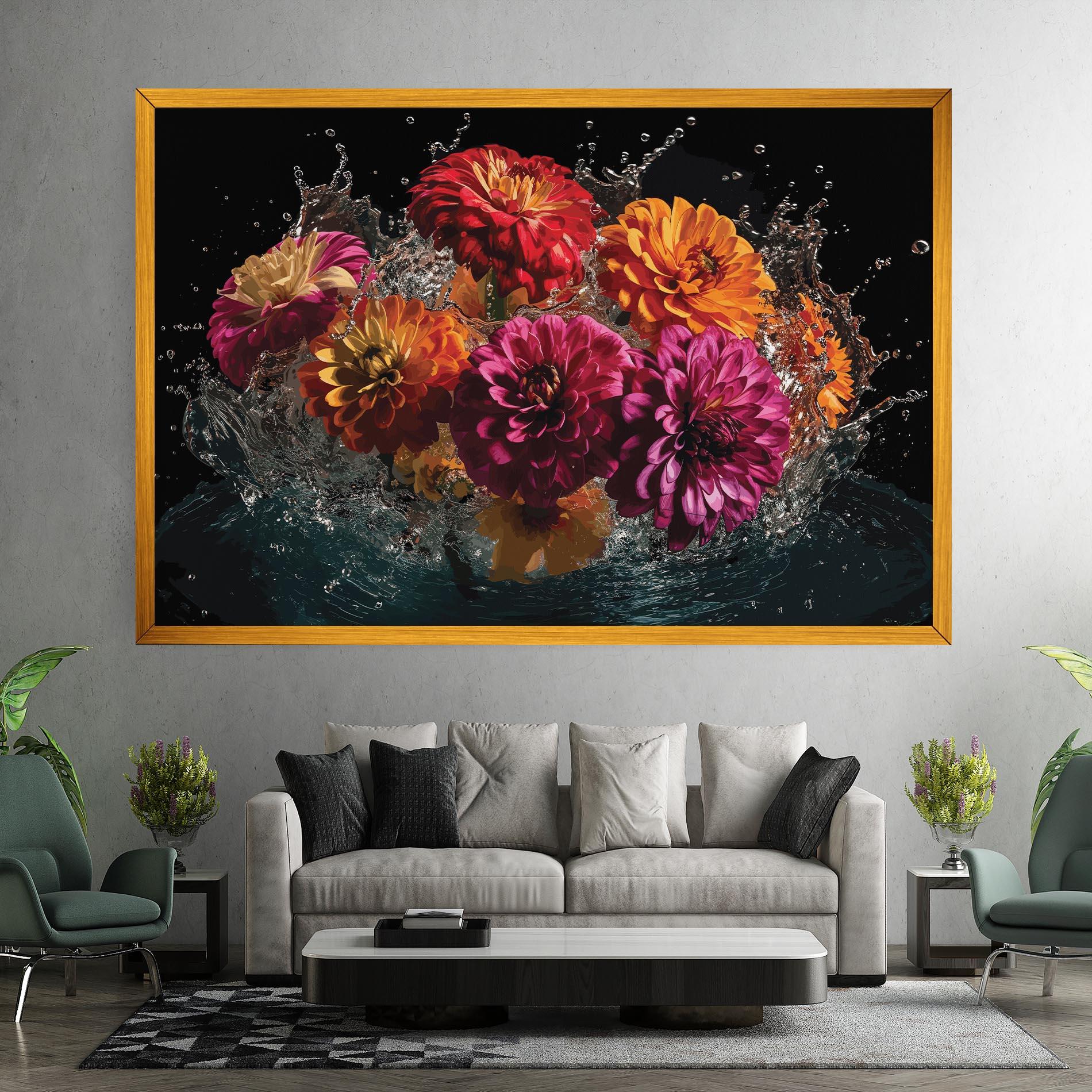 Leinwandbild Flower Water Splash mockup 7