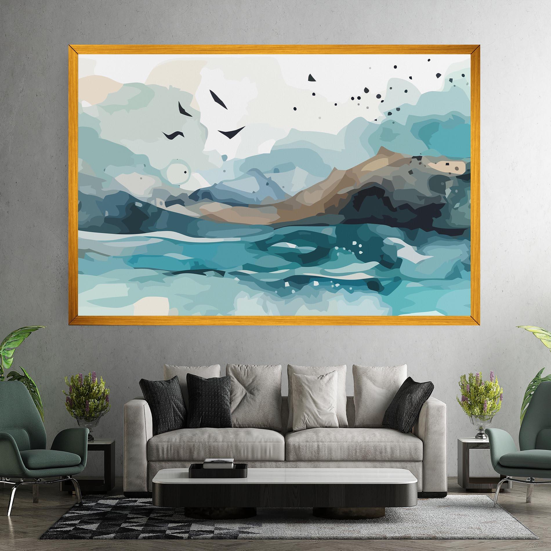 Leinwandbild Water Birds mockup 7