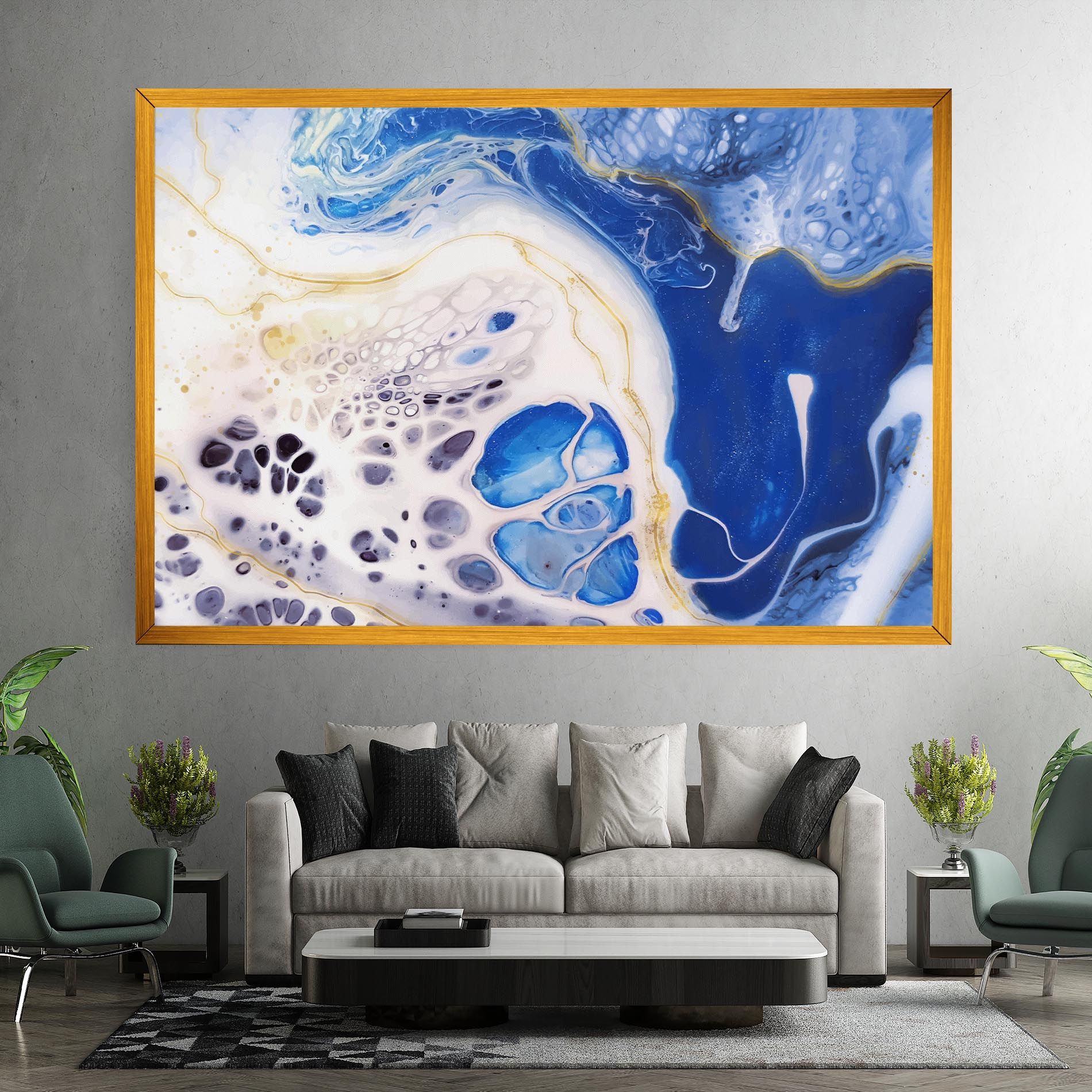 Water Gold Blue Marble mockup 7