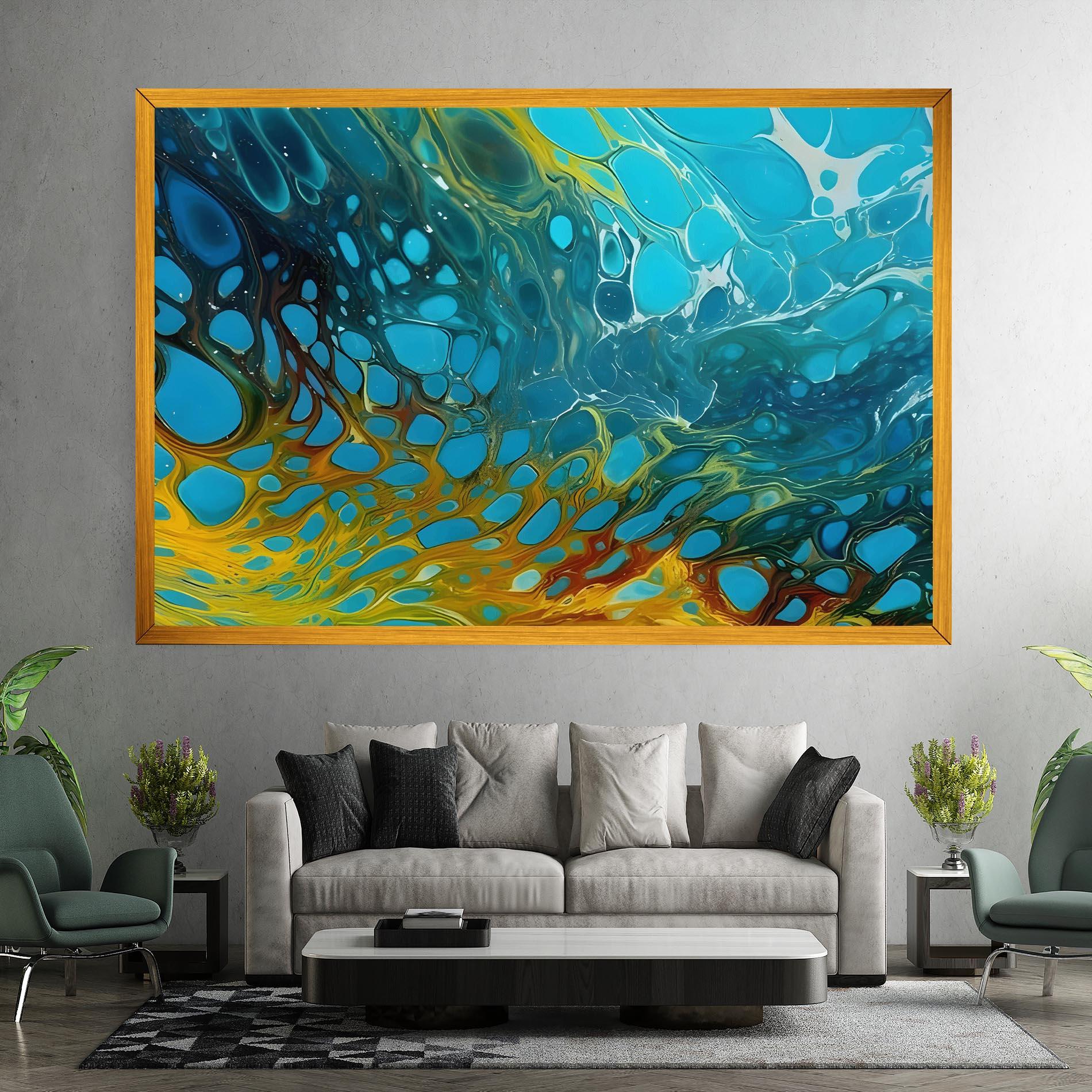 Leinwandbild Yellow Green Ocean mockup 7