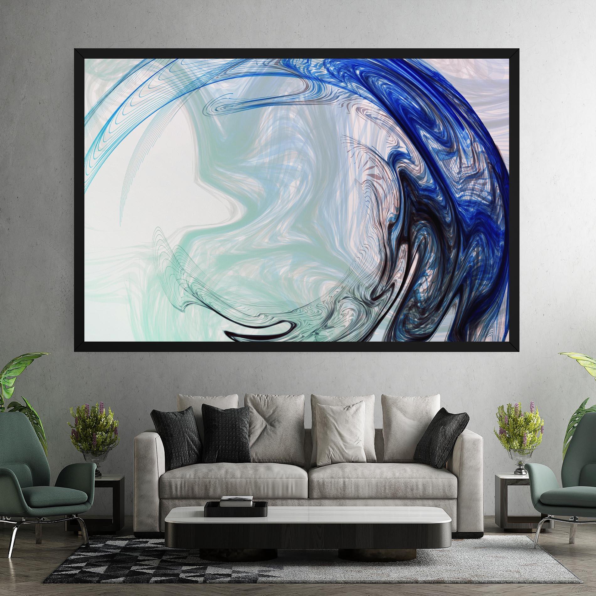 Leinwandbild Blue Black Art mockup 7