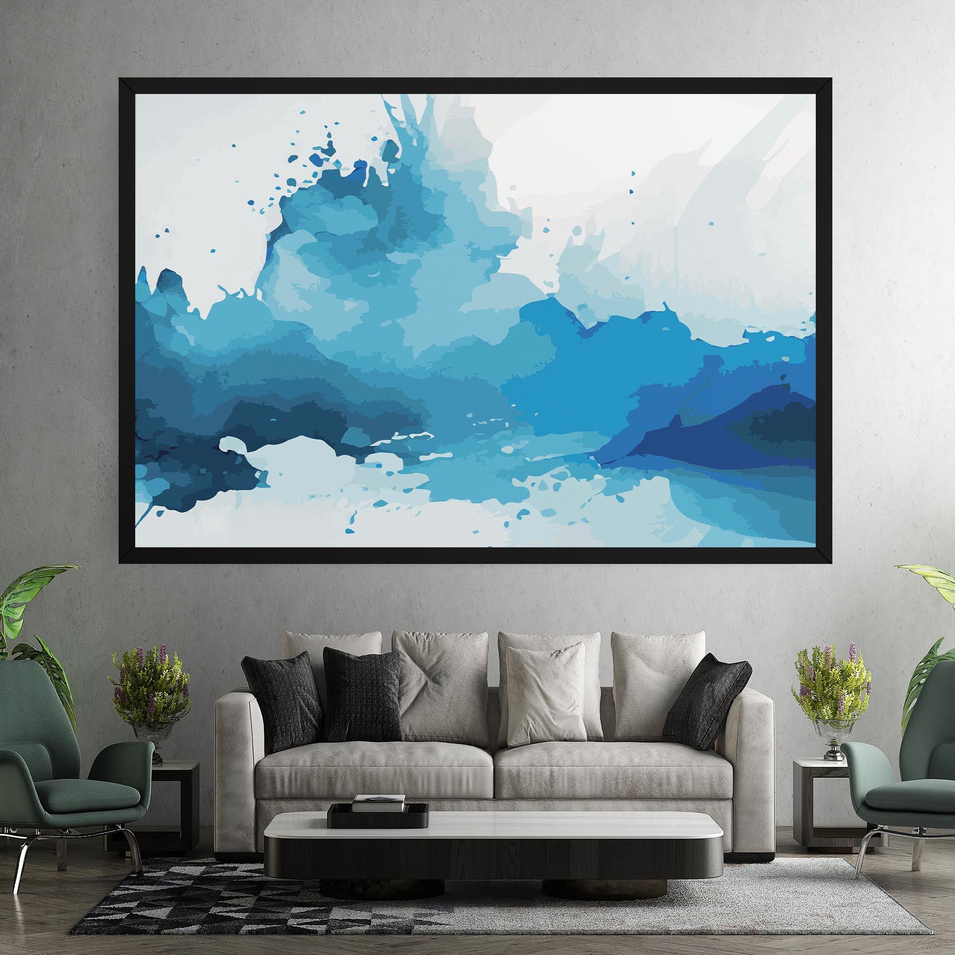 Leinwandbild Blue Water Art mockup 7
