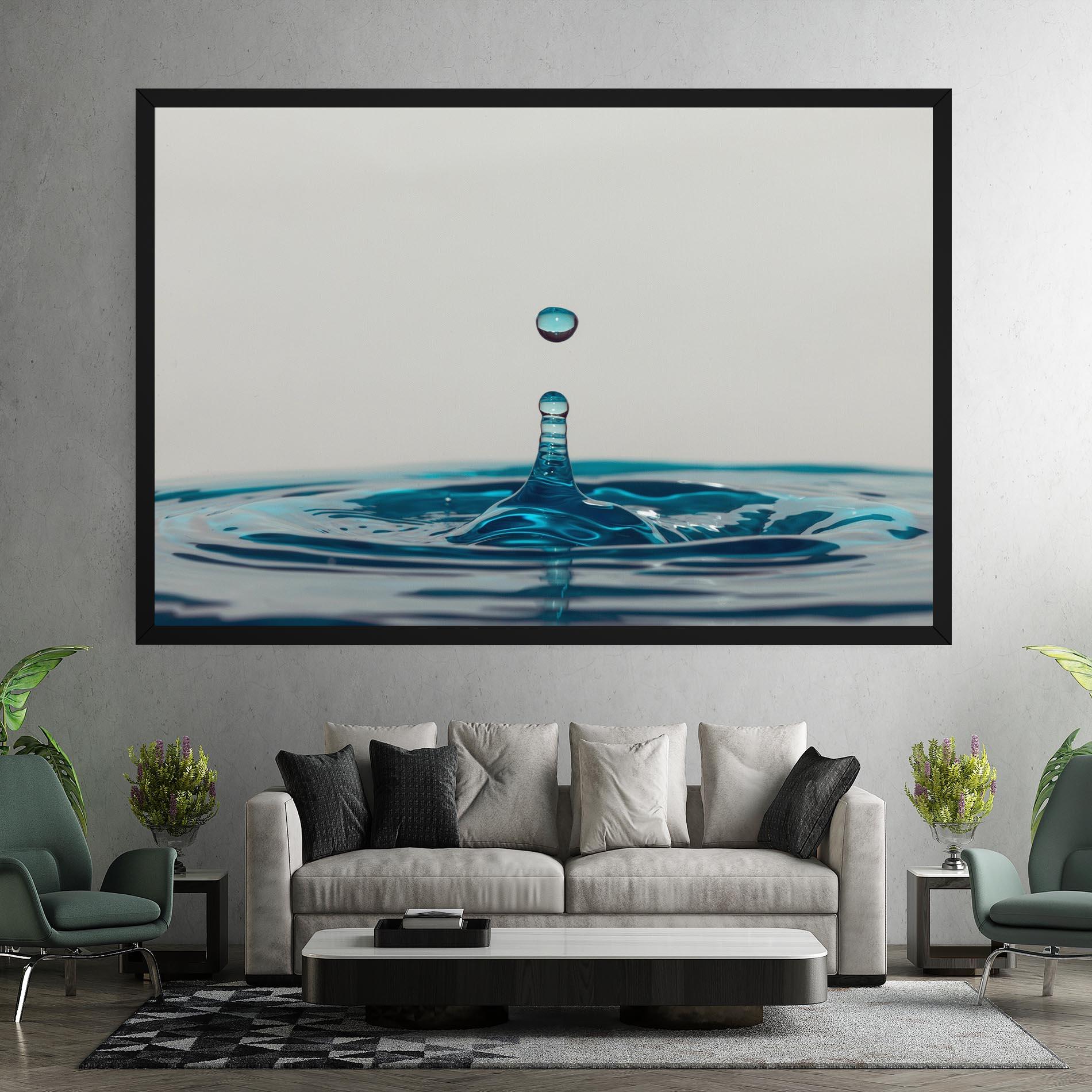 Leinwandbild Blue Water Drop mockup 7