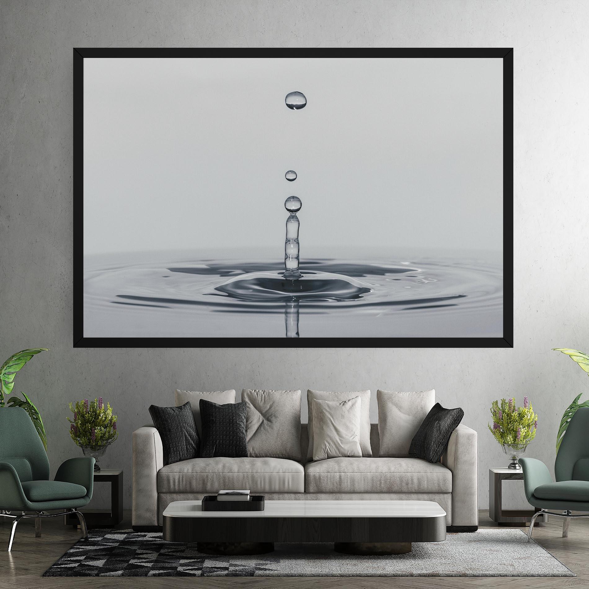 Leinwandbild Grey Water Drop mockup 7