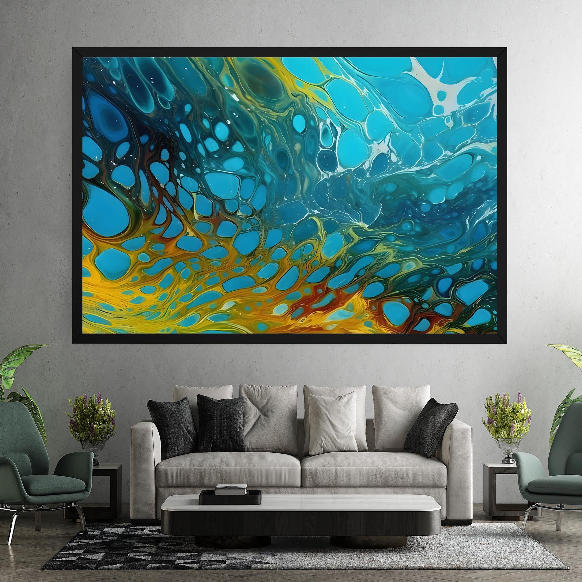 Leinwandbild Yellow Green Ocean mockup 7