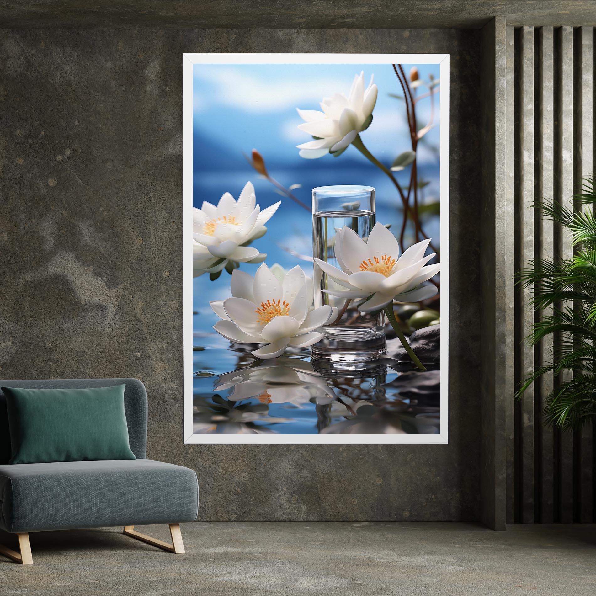 Leinwandbild Flower Water Glass mockup 7