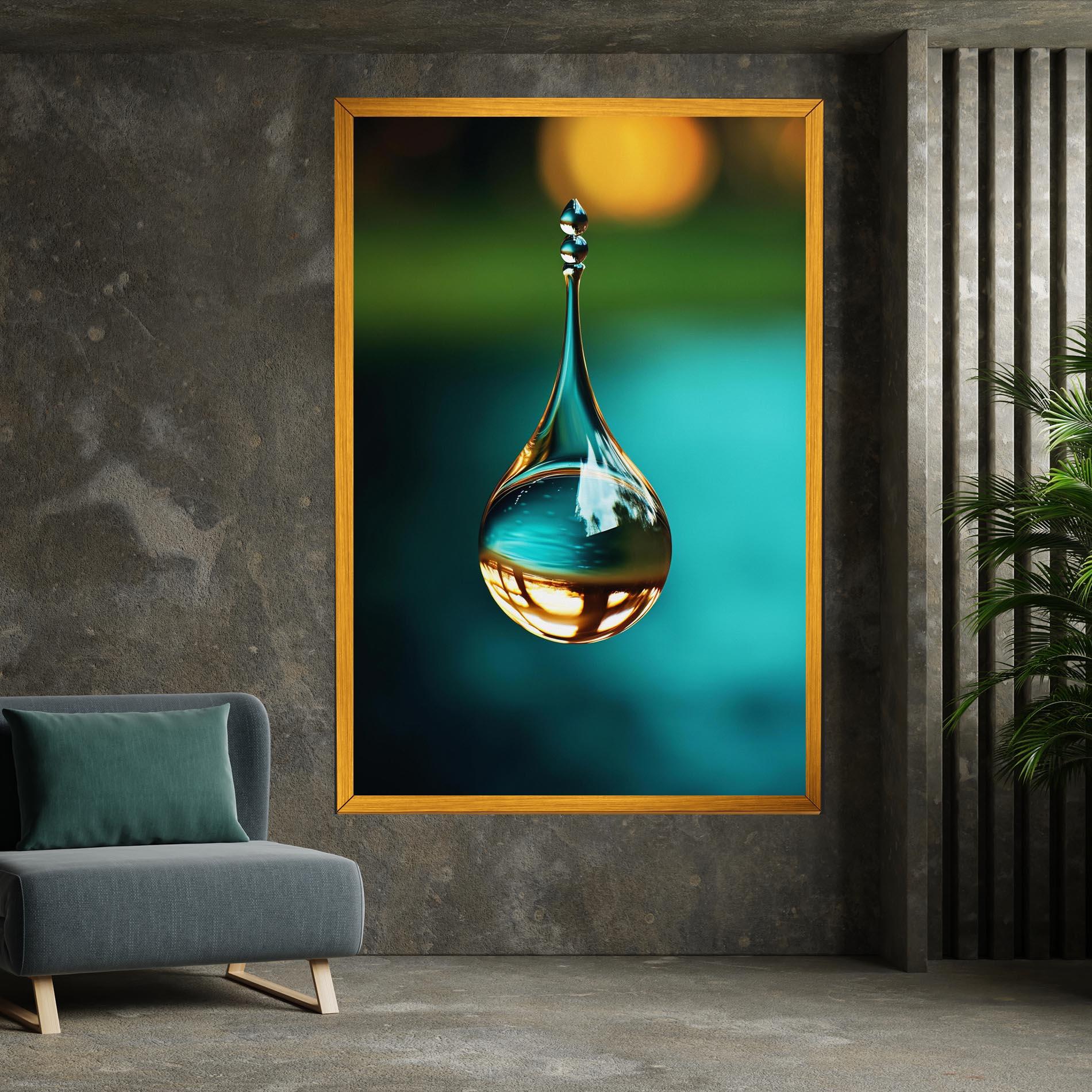 Leinwandbild Big Green Drop mockup 7