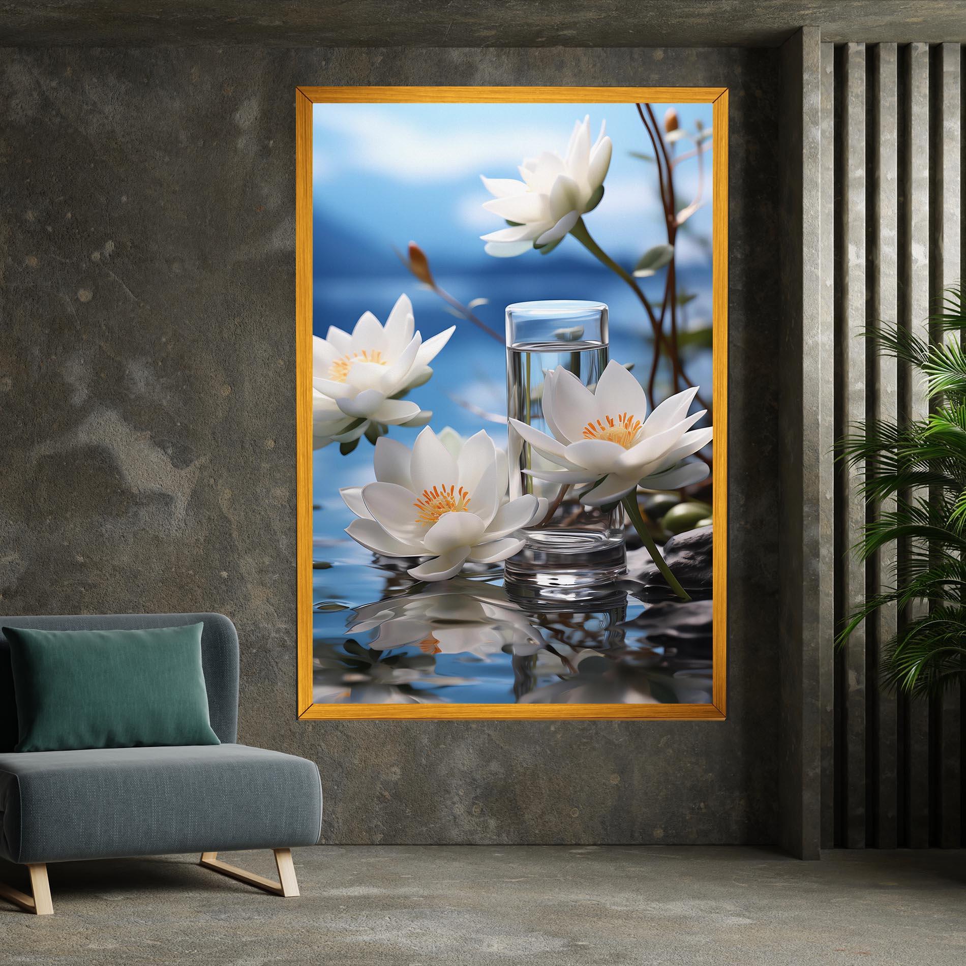 Leinwandbild Flower Water Glass mockup 7