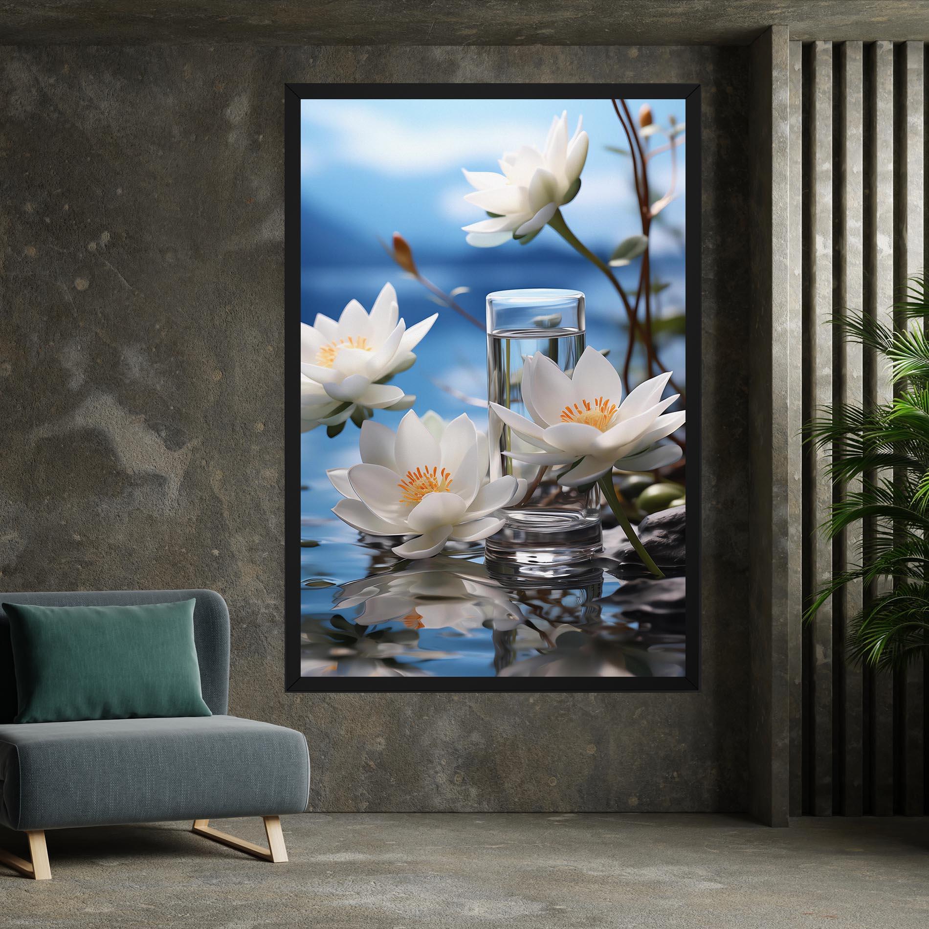 Leinwandbild Flower Water Glass mockup 7