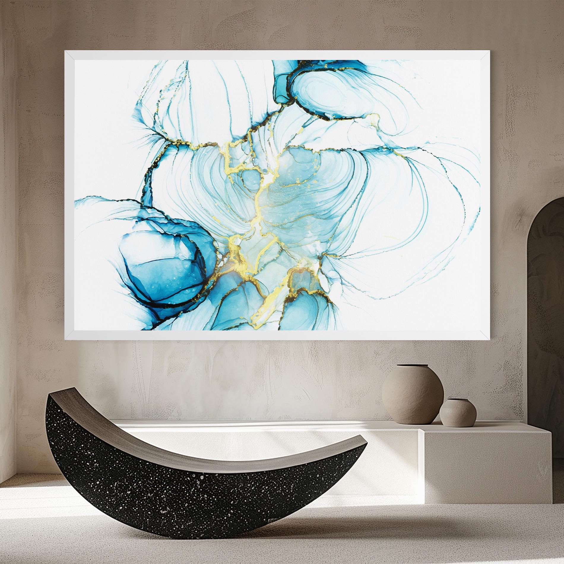 Leinwandbild Artistic Gold Blue mockup 8