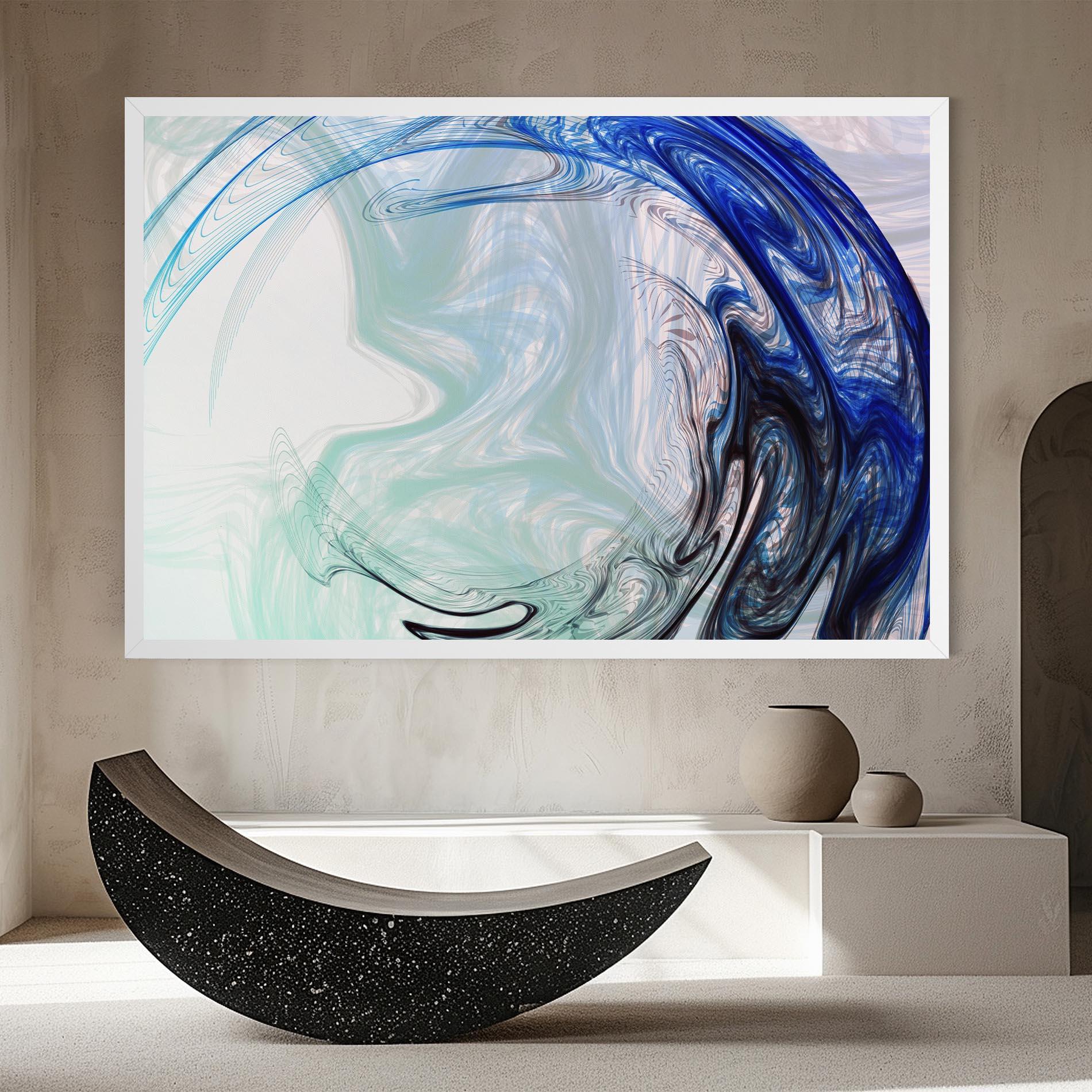 Leinwandbild Blue Black Art mockup 8