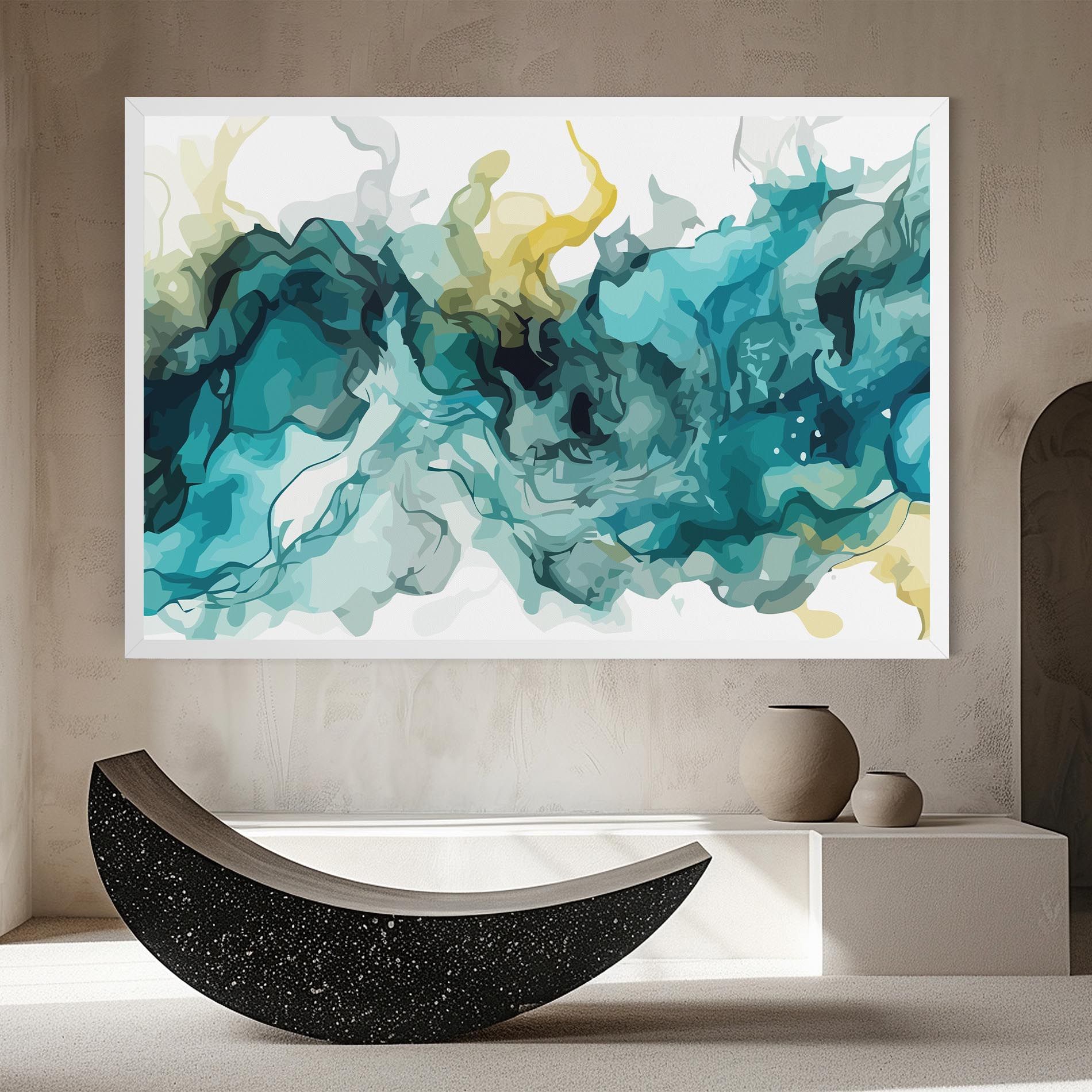 Blue Yellow Art mockup 8