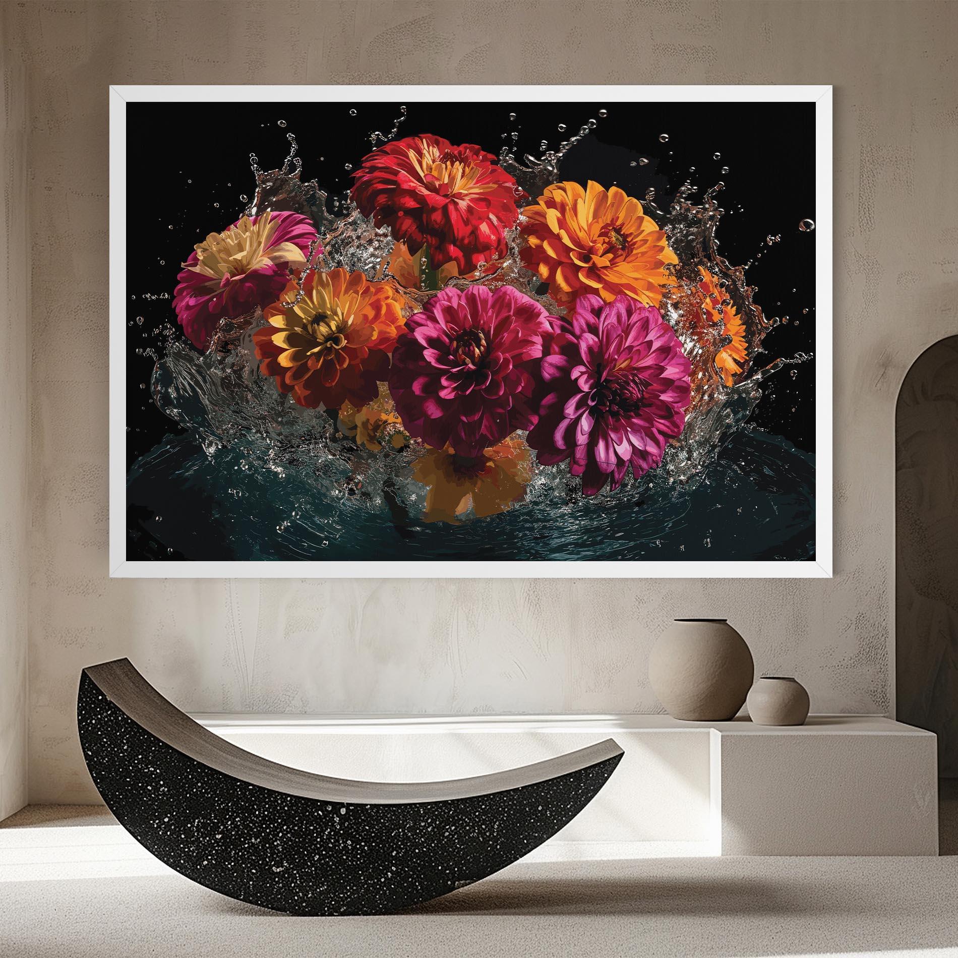 Leinwandbild Flower Water Splash mockup 8