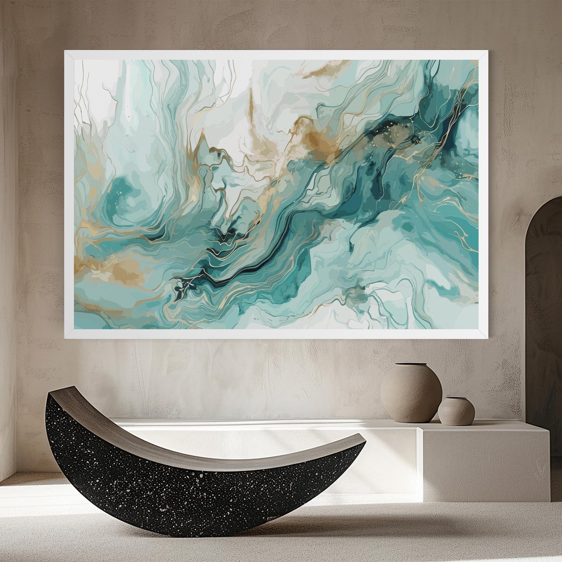 Leinwandbild Green Gold Water mockup 8