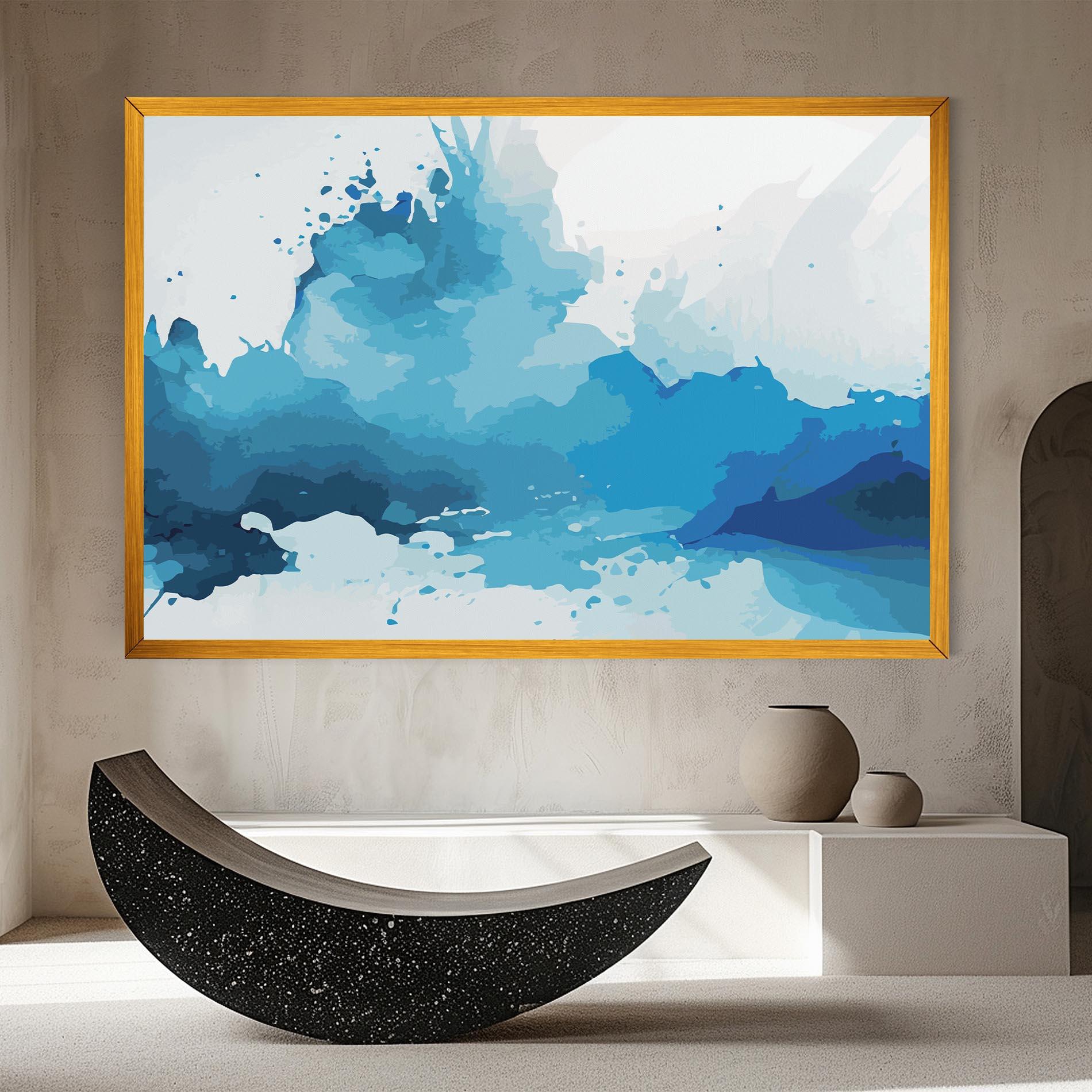 Leinwandbild Blue Water Art mockup 8
