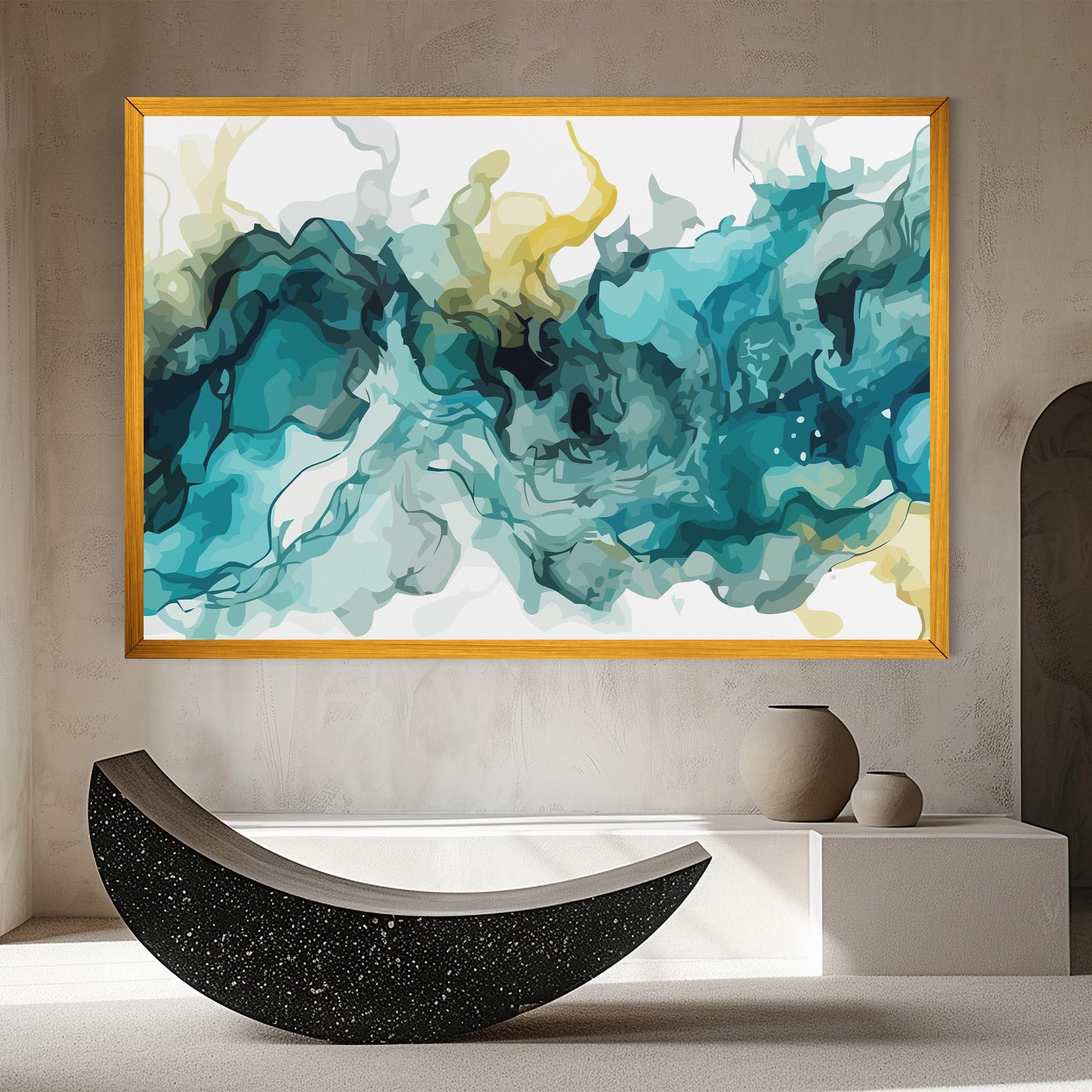 Leinwandbild Blue Yellow Art mockup 8