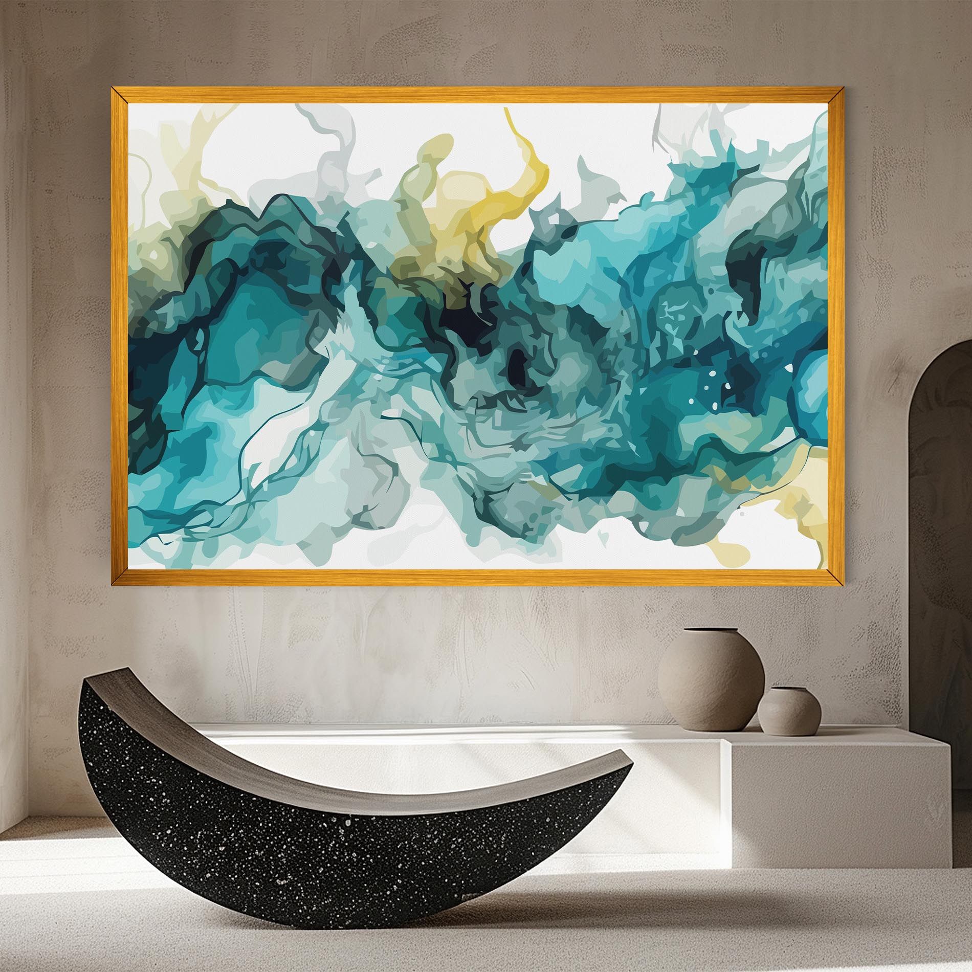 Blue Yellow Art mockup 8