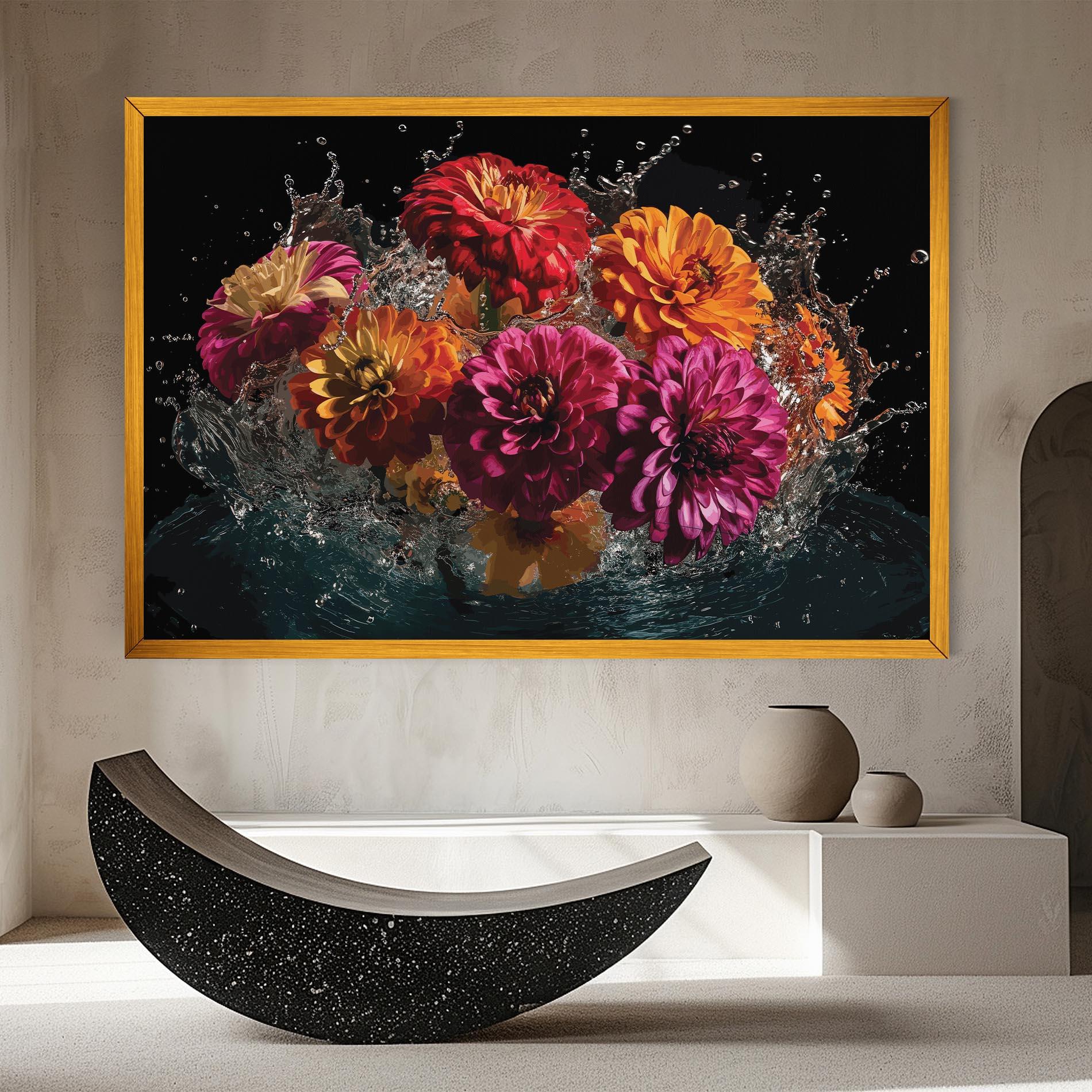 Leinwandbild Flower Water Splash mockup 8