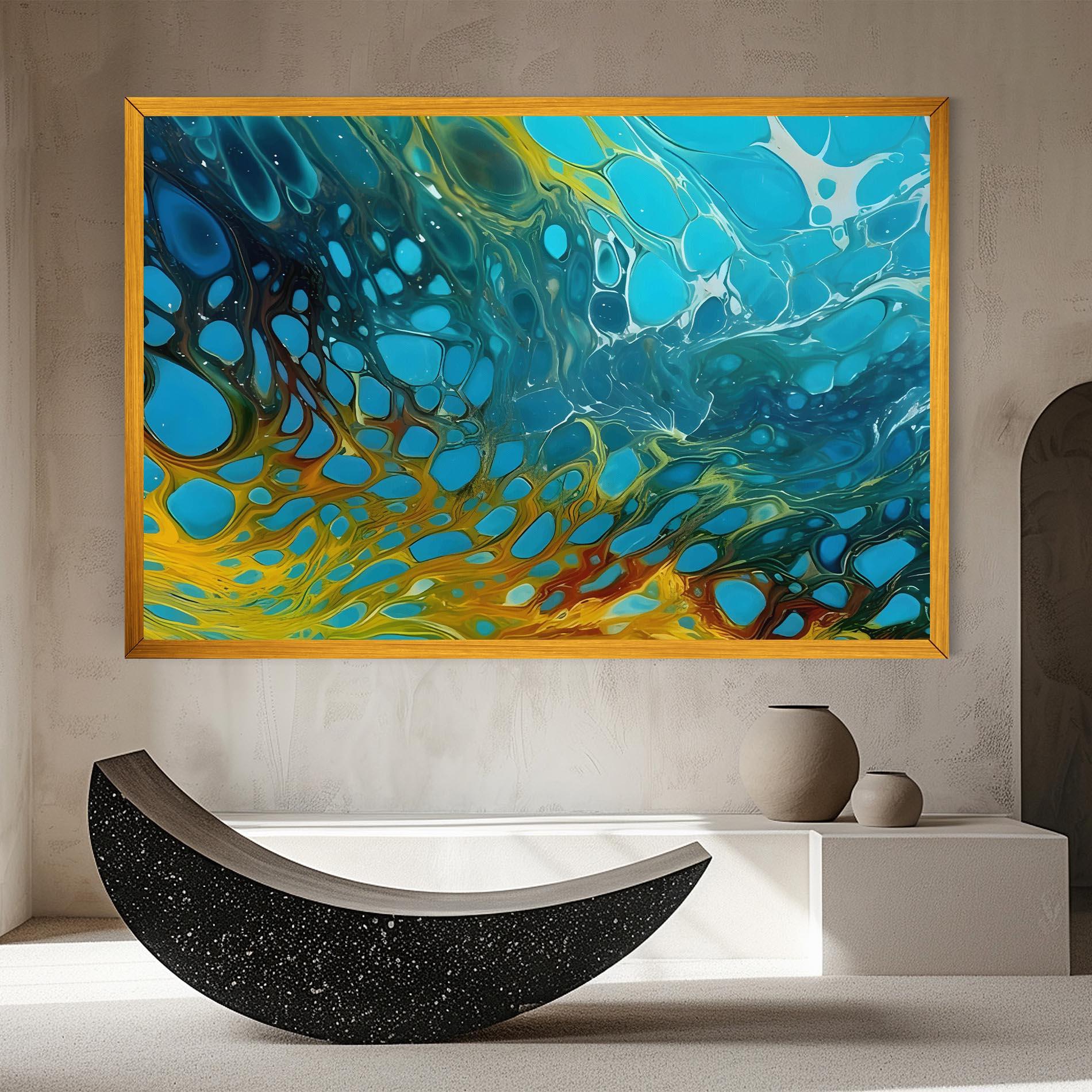 Leinwandbild Yellow Green Ocean mockup 8