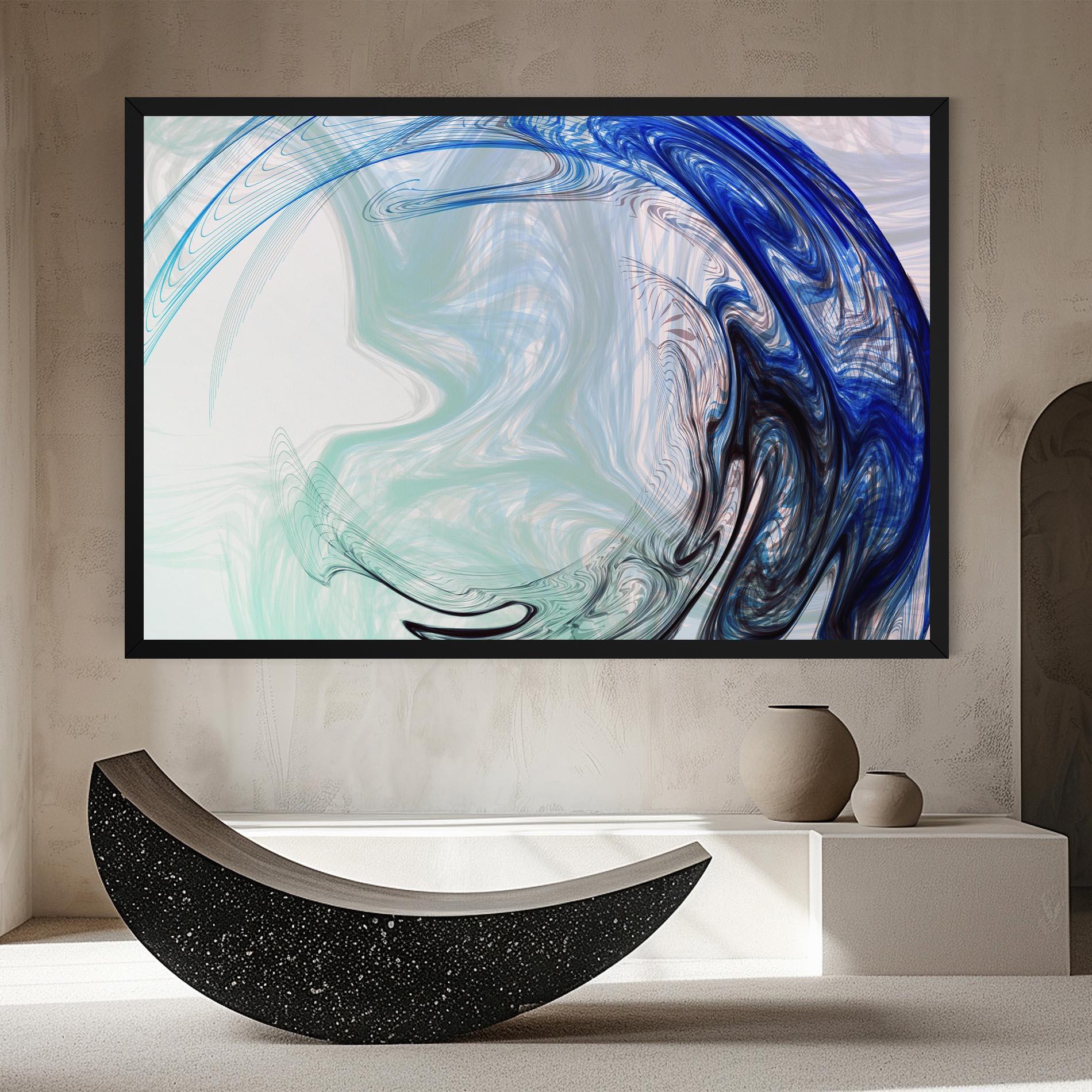 Leinwandbild Blue Black Art mockup 8