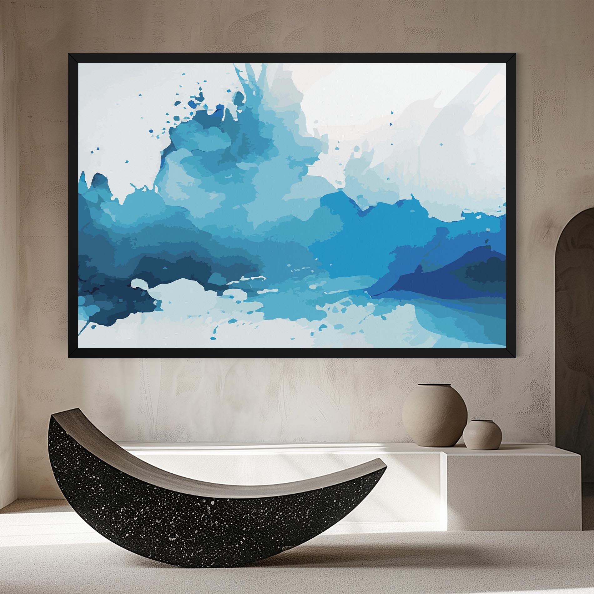 Leinwandbild Blue Water Art mockup 8
