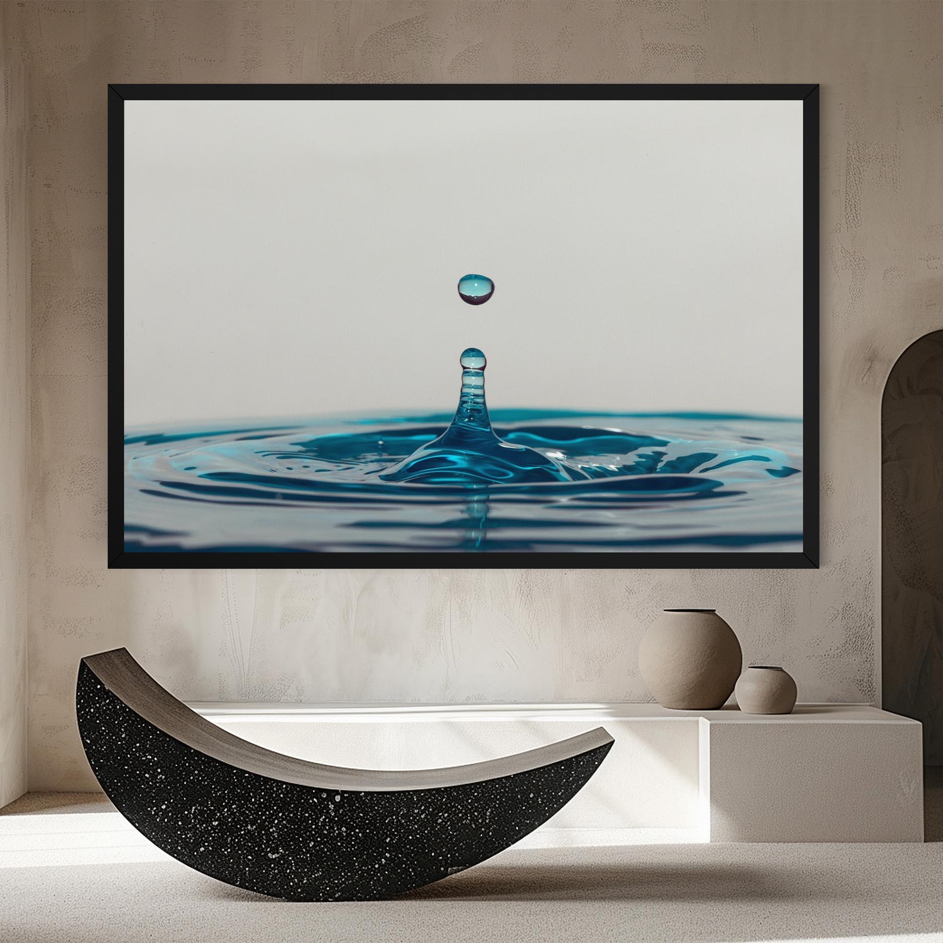 Leinwandbild Blue Water Drop mockup 8