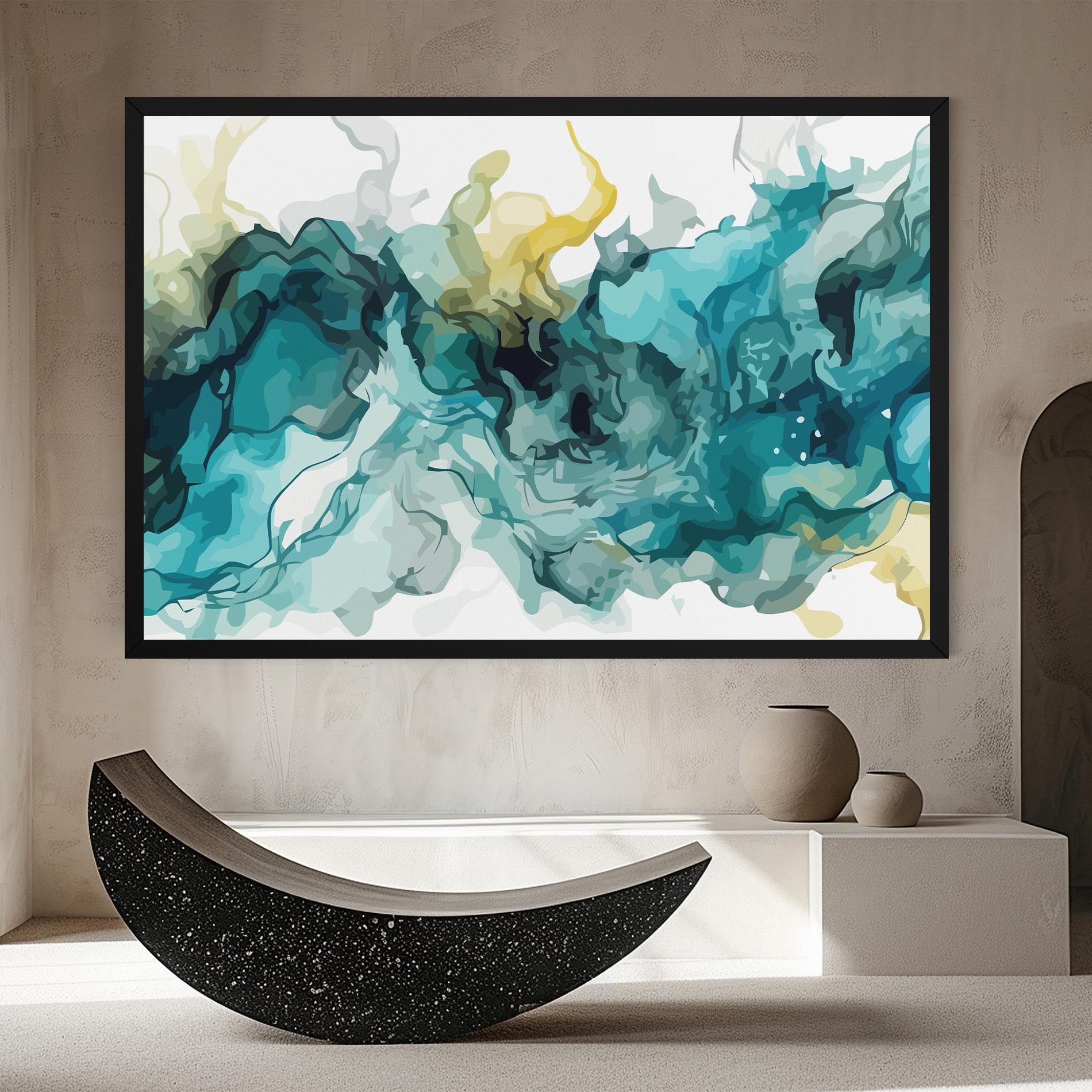 Blue Yellow Art mockup 8